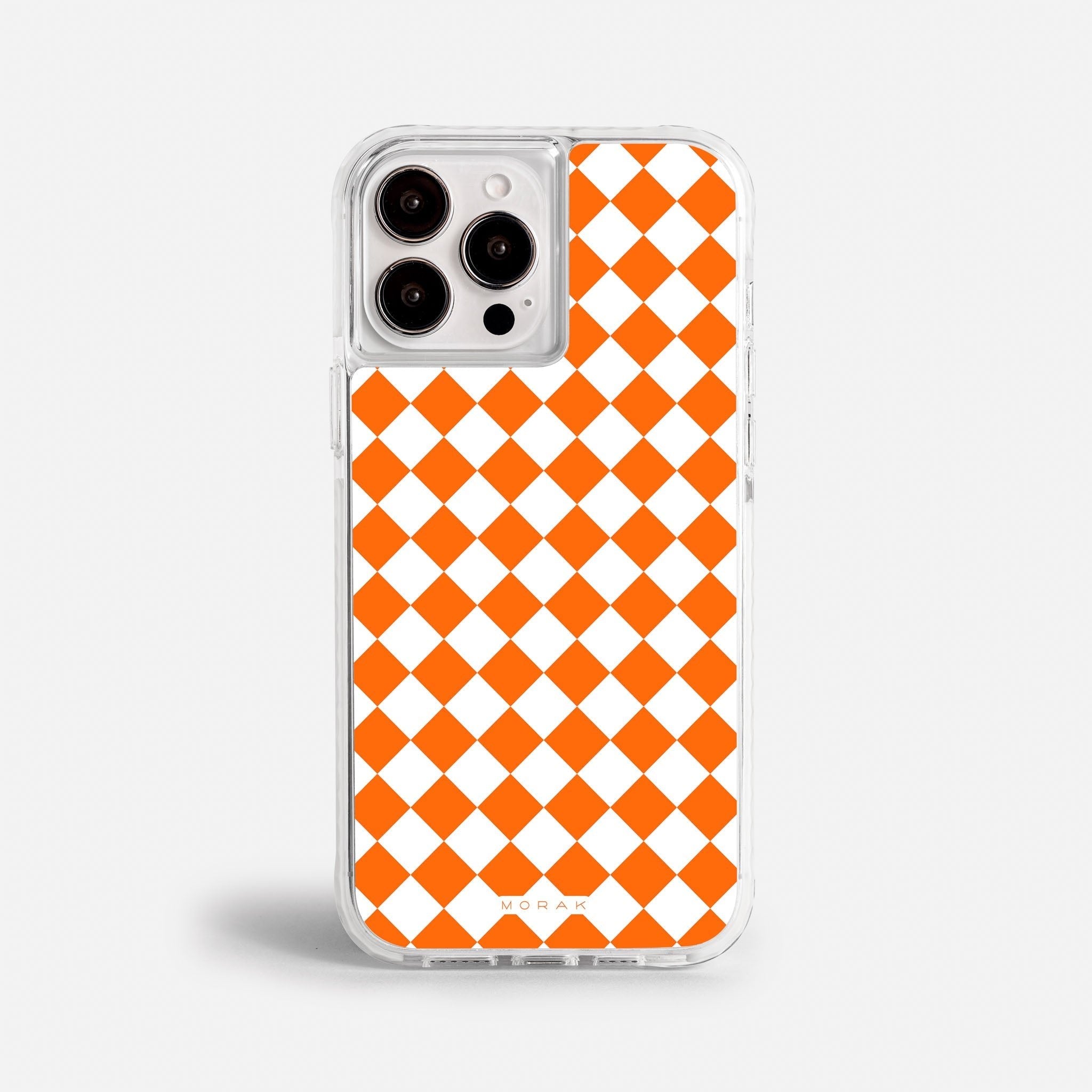 Case Diamantes Naranjas - Blanco Premium – Protección antigolpe | Diseño colombiano | Morak
