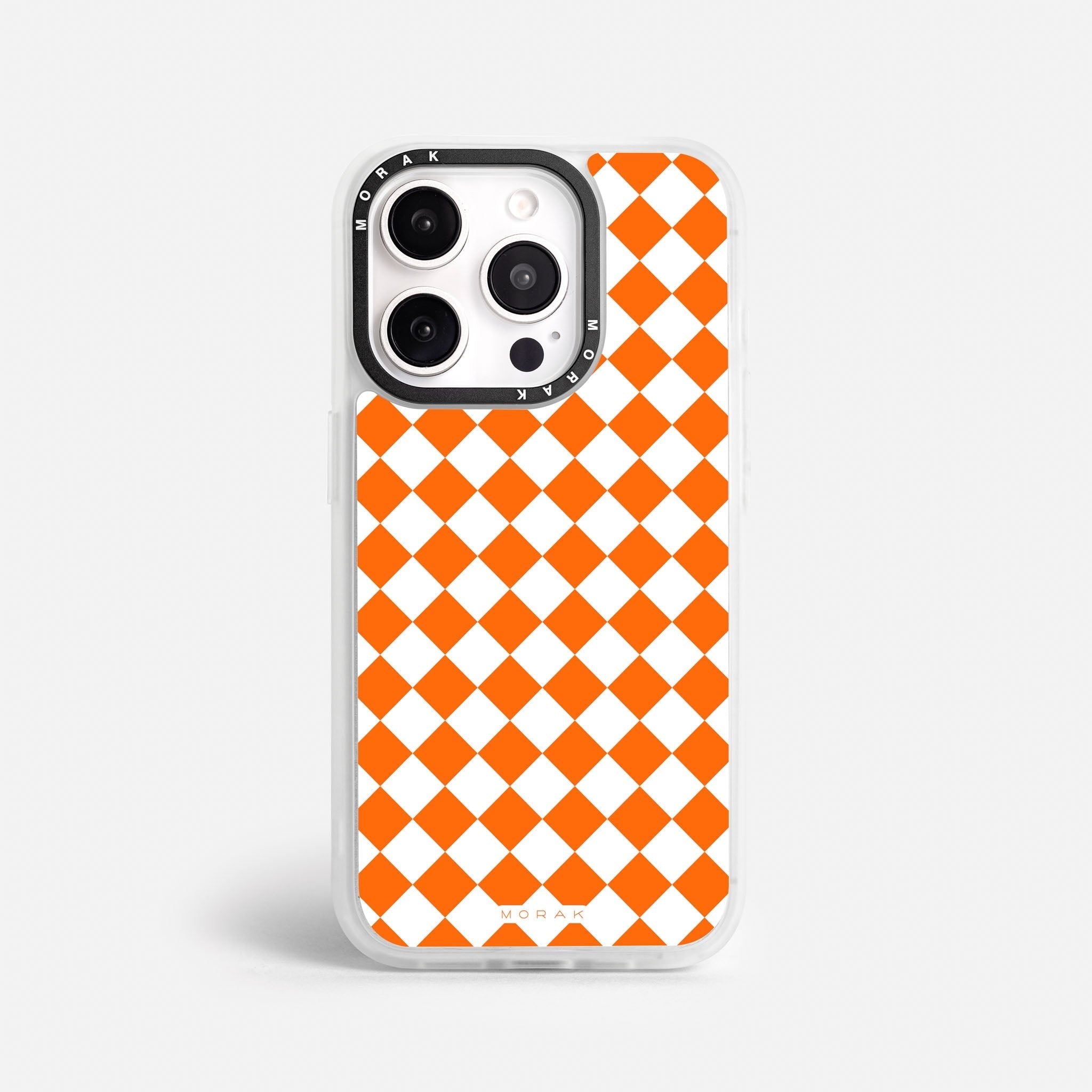 Case Diamantes Naranjas - Blanco Premium – Protección antigolpe | Diseño colombiano | Morak