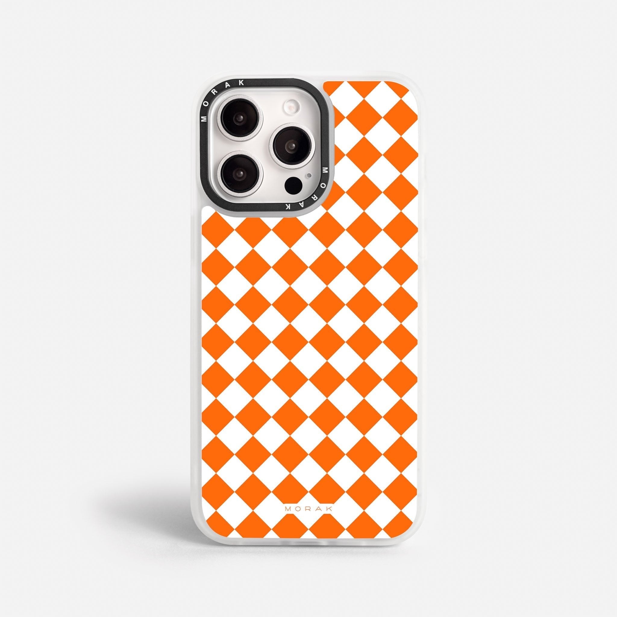 Case Diamantes Naranjas - Blanco Premium – Protección antigolpe | Diseño colombiano | Morak