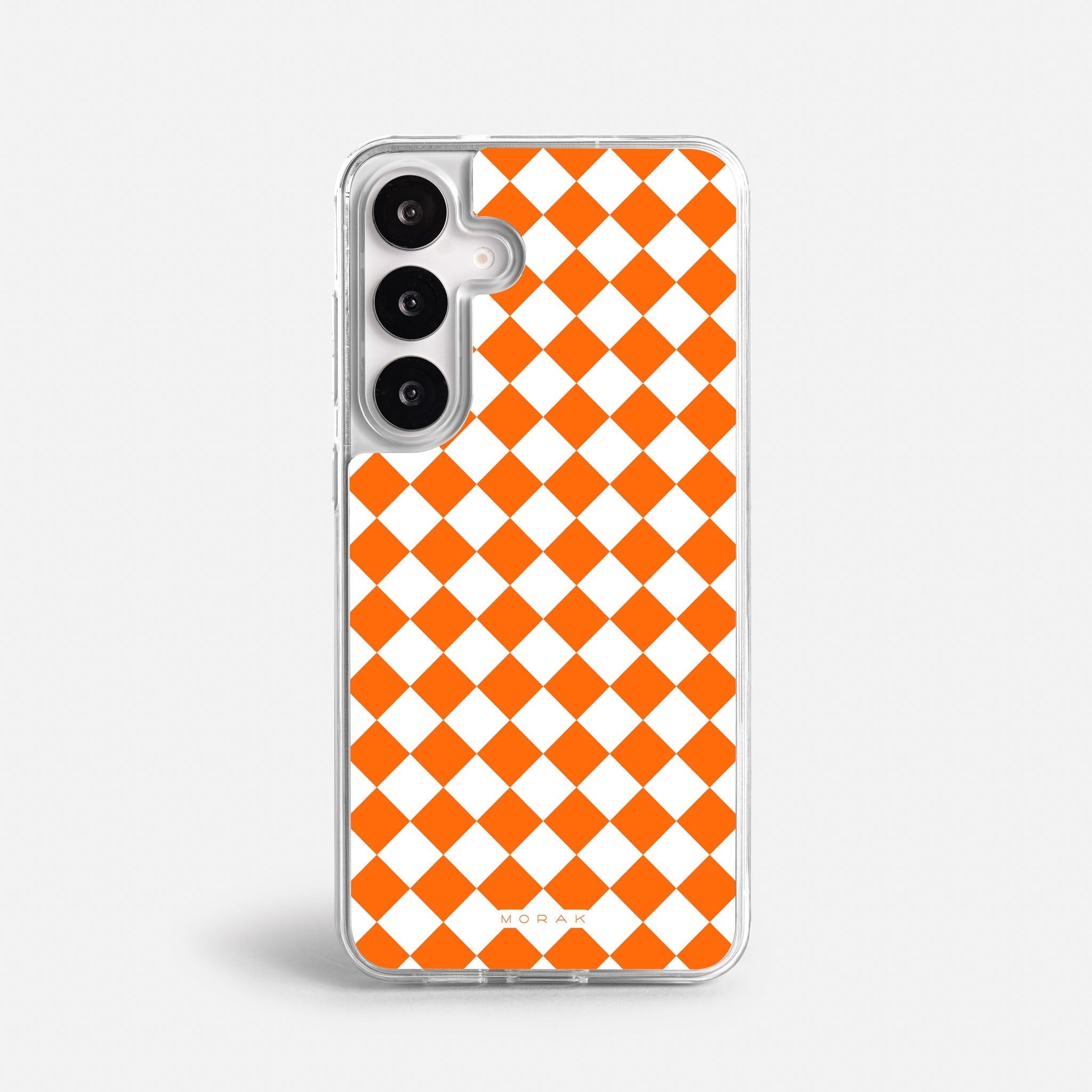 Case Diamantes Naranjas - Blanco Premium – Protección antigolpe | Diseño colombiano | Morak