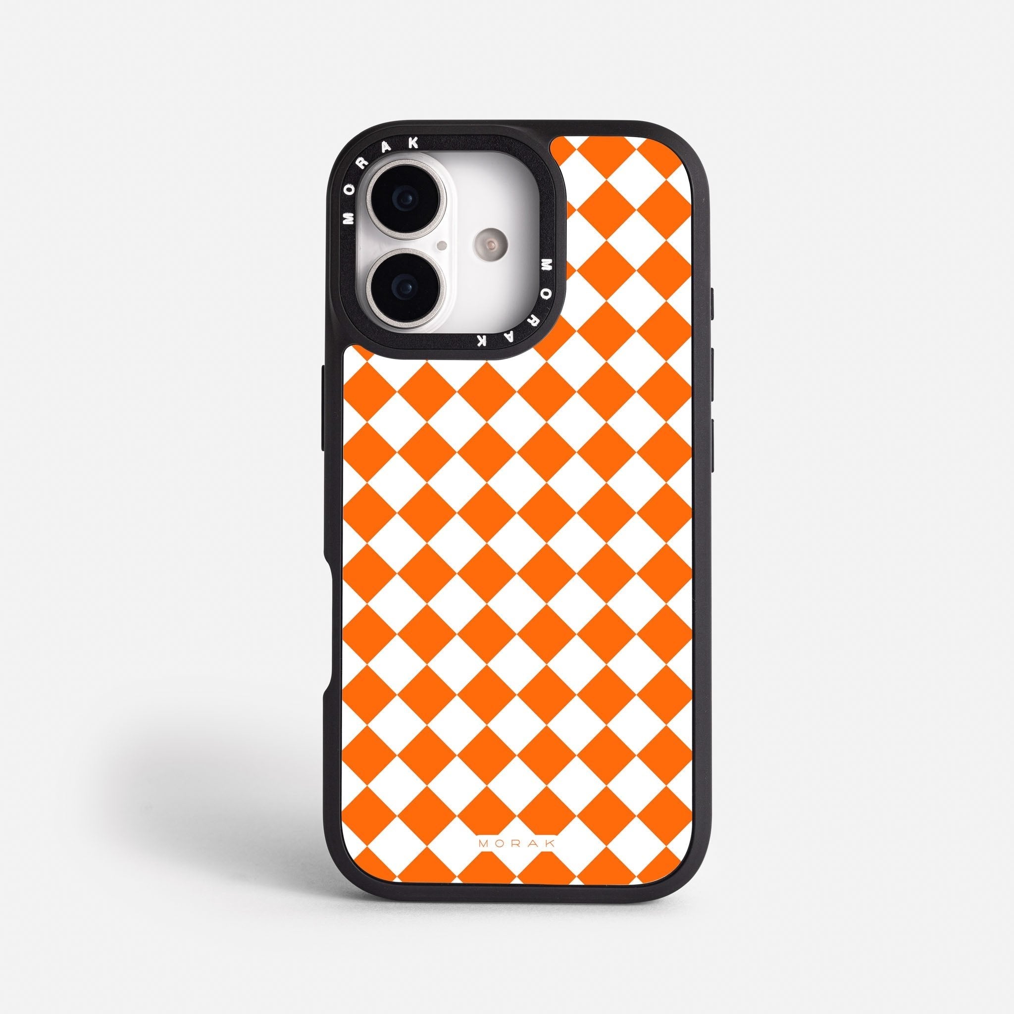 Case Diamantes Naranjas - Blanco Premium – Protección antigolpe | Diseño colombiano | Morak