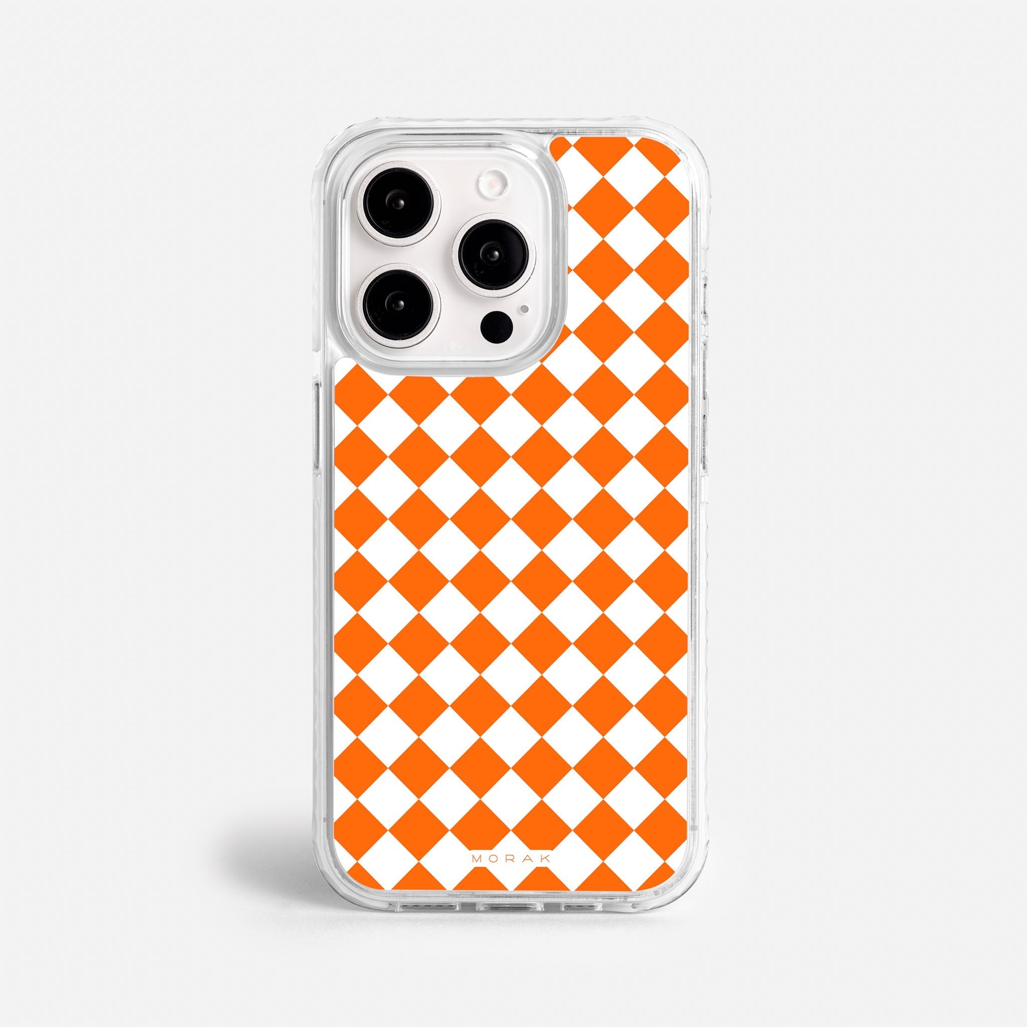 Case Diamantes Naranjas - Blanco Premium – Protección antigolpe | Diseño colombiano | Morak