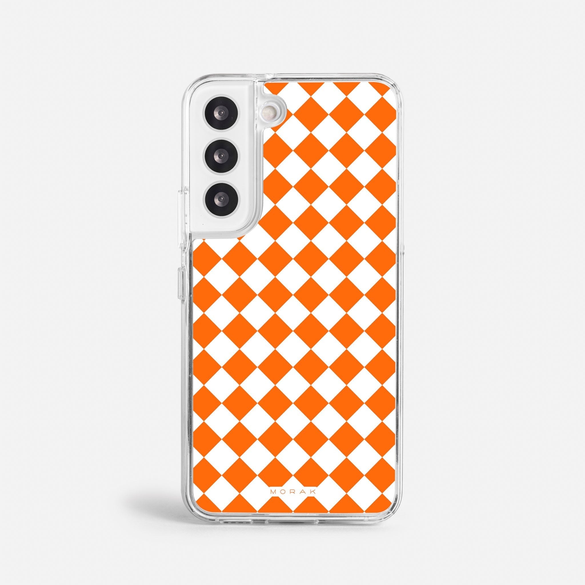 Case Diamantes Naranjas - Blanco Premium – Protección antigolpe | Diseño colombiano | Morak