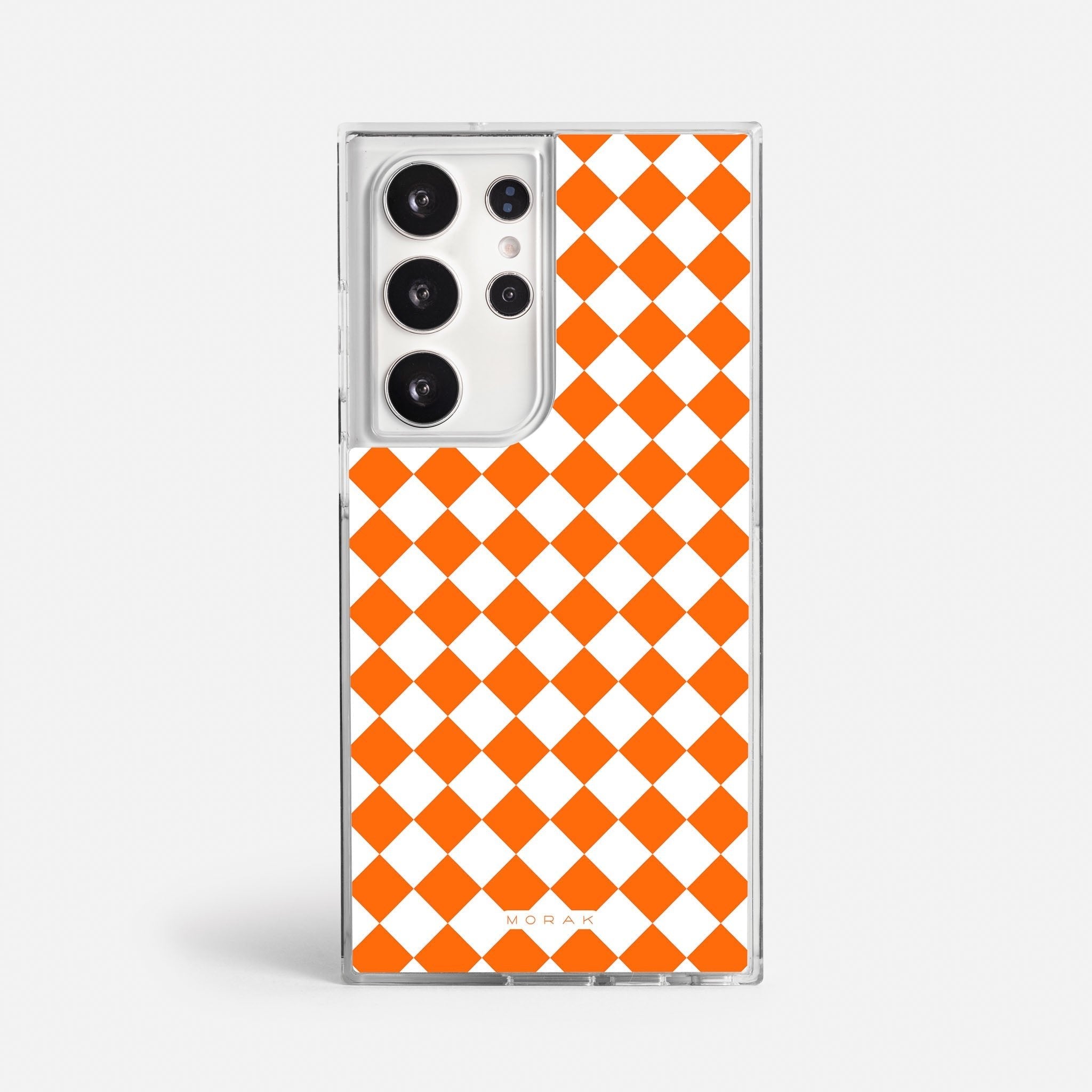 Case Diamantes Naranjas - Blanco Premium – Protección antigolpe | Diseño colombiano | Morak