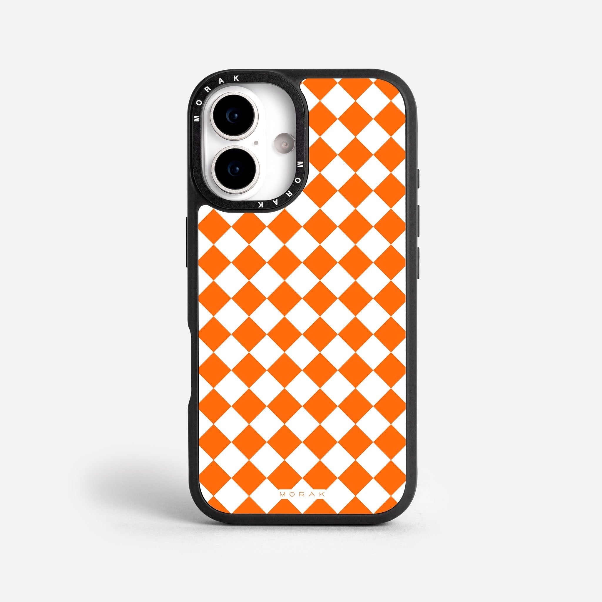 Case Diamantes Naranjas - Blanco Premium – Protección antigolpe | Diseño colombiano | Morak
