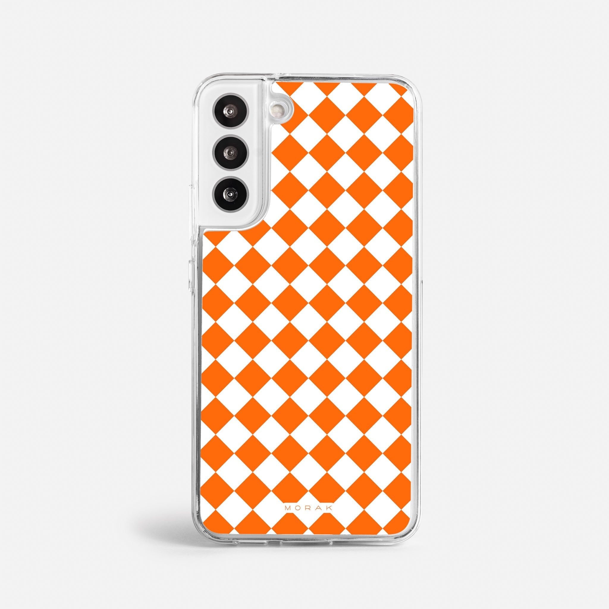 Case Diamantes Naranjas - Blanco Premium – Protección antigolpe | Diseño colombiano | Morak