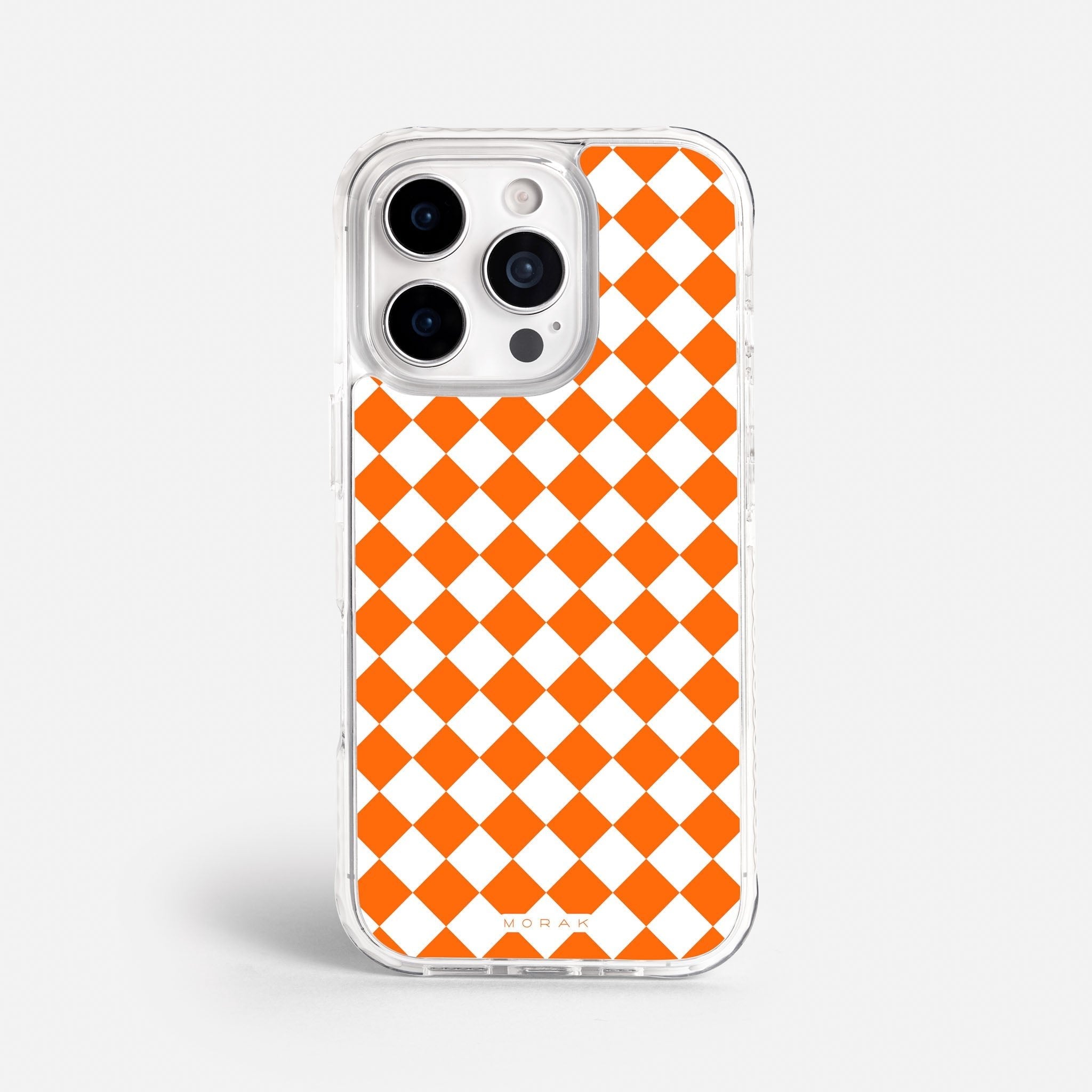 Case Diamantes Naranjas - Blanco Premium – Protección antigolpe | Diseño colombiano | Morak