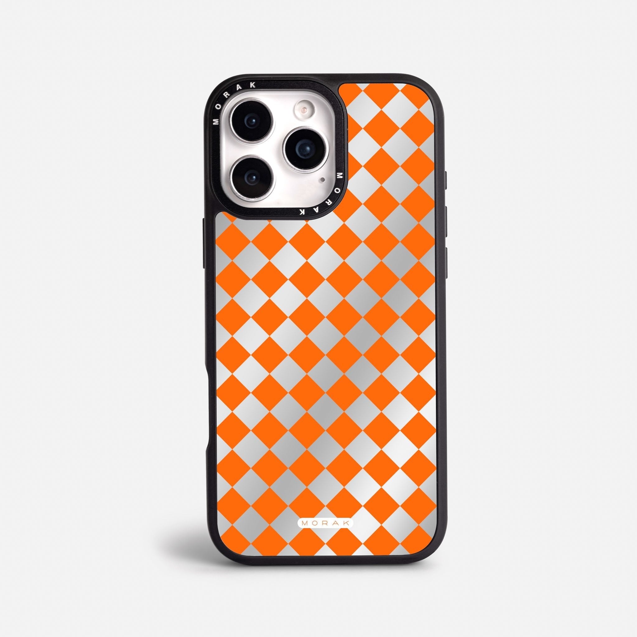 Case Diamantes Naranjas - Espejo Premium – Protección antigolpe | Diseño colombiano | Morak