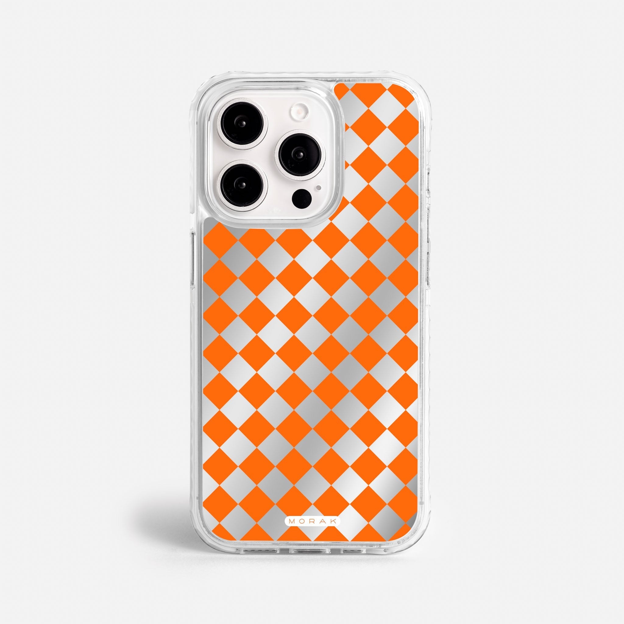 Case Diamantes Naranjas - Espejo Premium – Protección antigolpe | Diseño colombiano | Morak