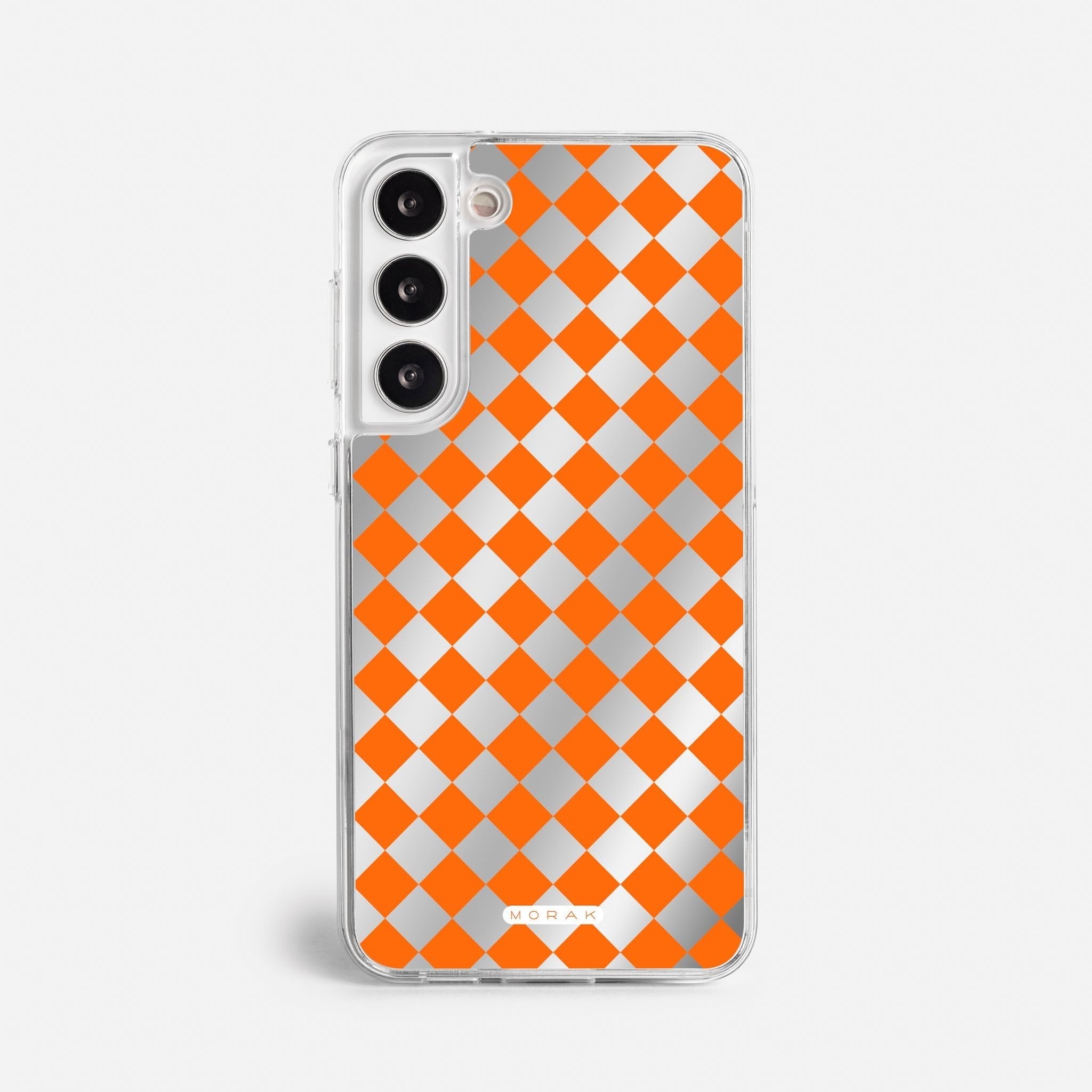 Case Diamantes Naranjas - Espejo Premium – Protección antigolpe | Diseño colombiano | Morak