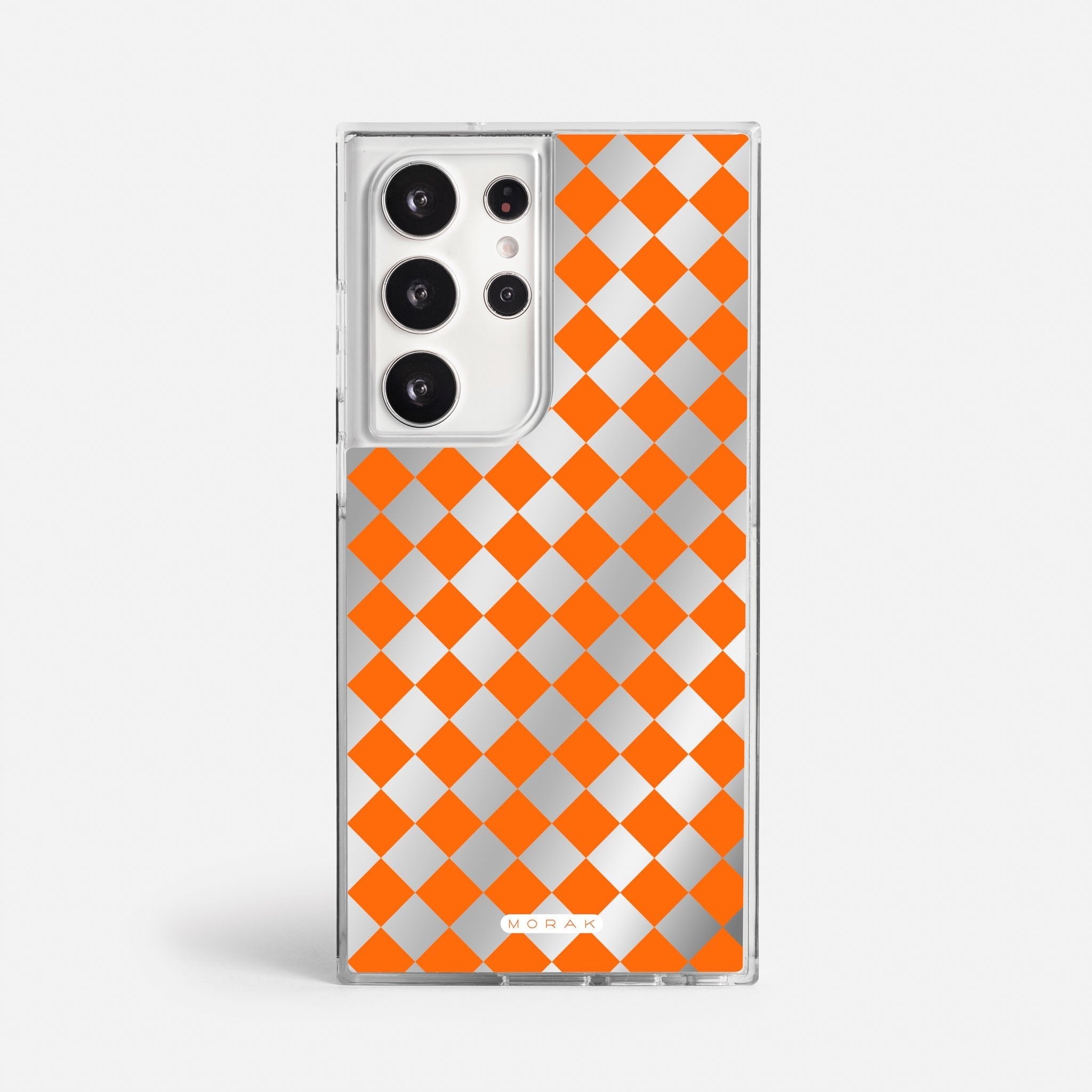 Case Diamantes Naranjas - Espejo Premium – Protección antigolpe | Diseño colombiano | Morak