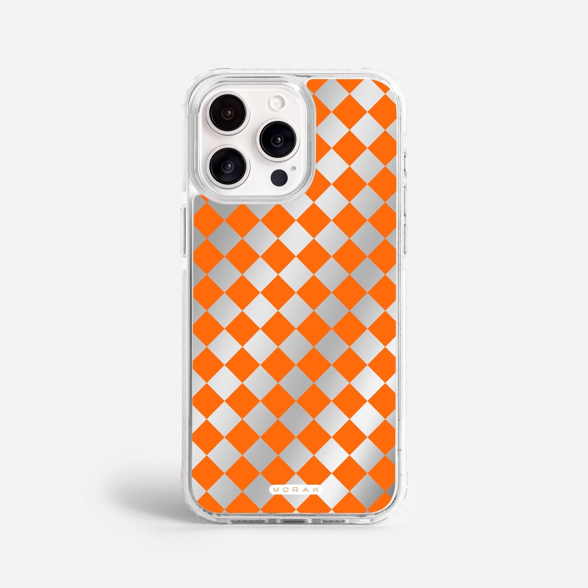 Case Diamantes Naranjas - Espejo Premium – Protección antigolpe | Diseño colombiano | Morak