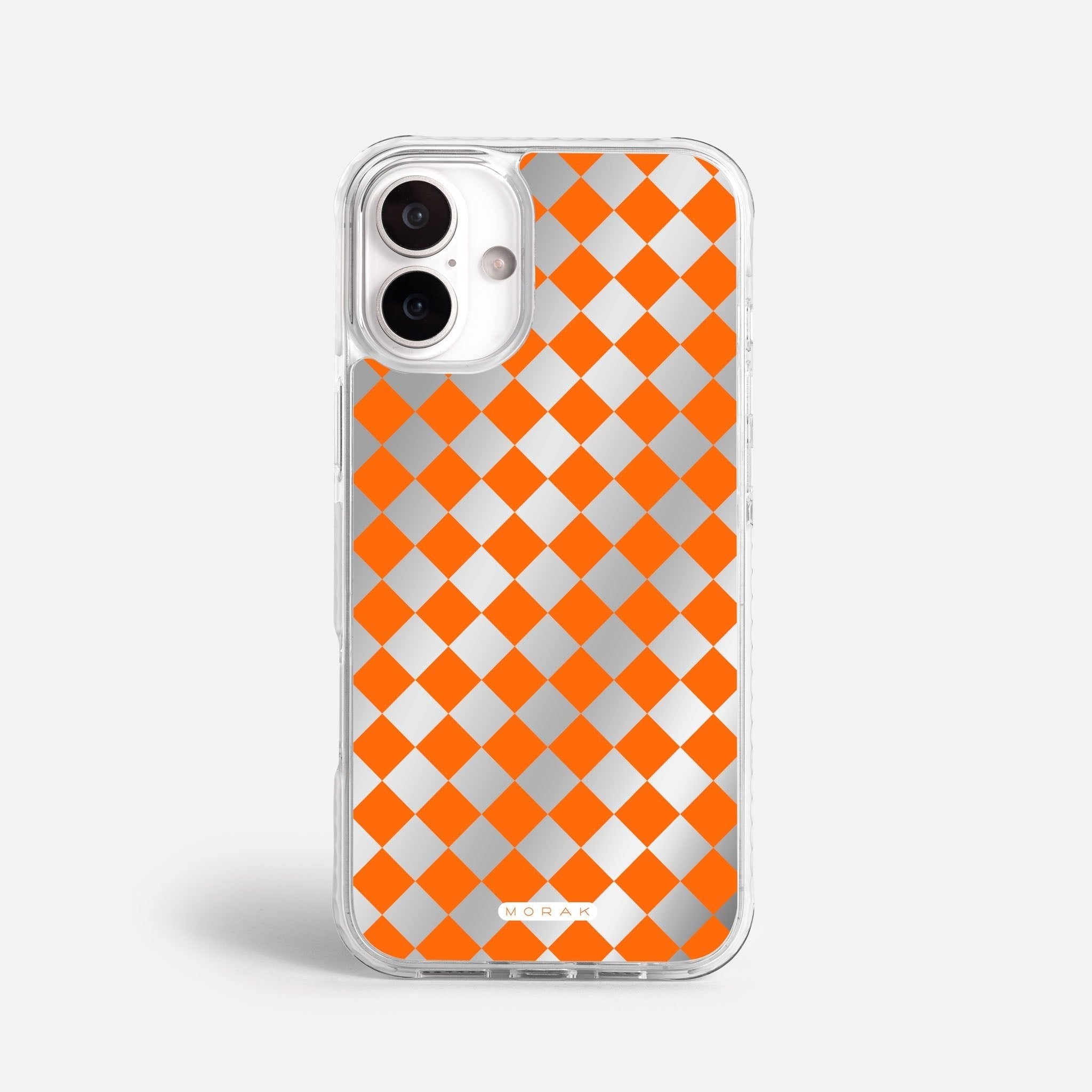 Case Diamantes Naranjas - Espejo Premium – Protección antigolpe | Diseño colombiano | Morak