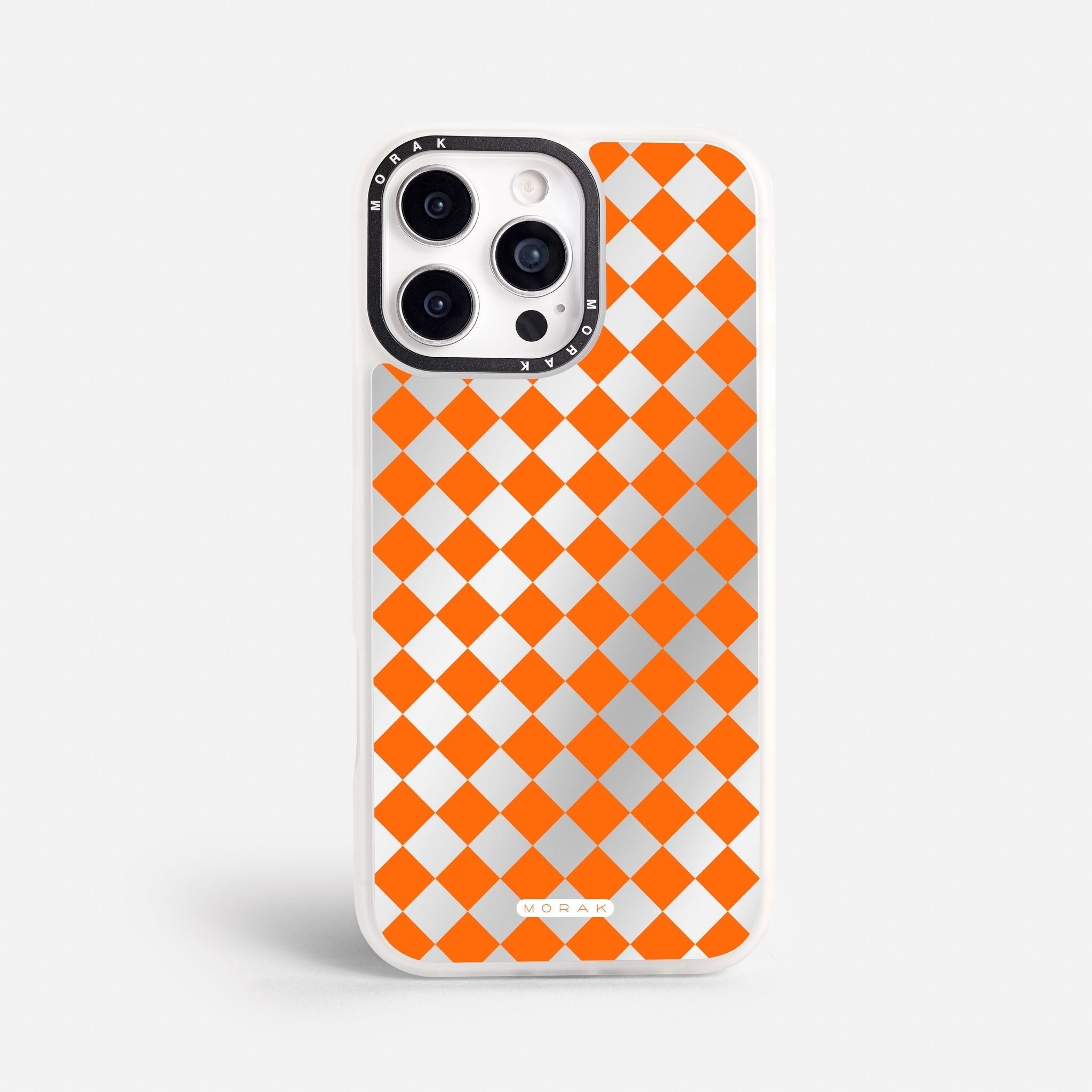 Case Diamantes Naranjas - Espejo Premium – Protección antigolpe | Diseño colombiano | Morak
