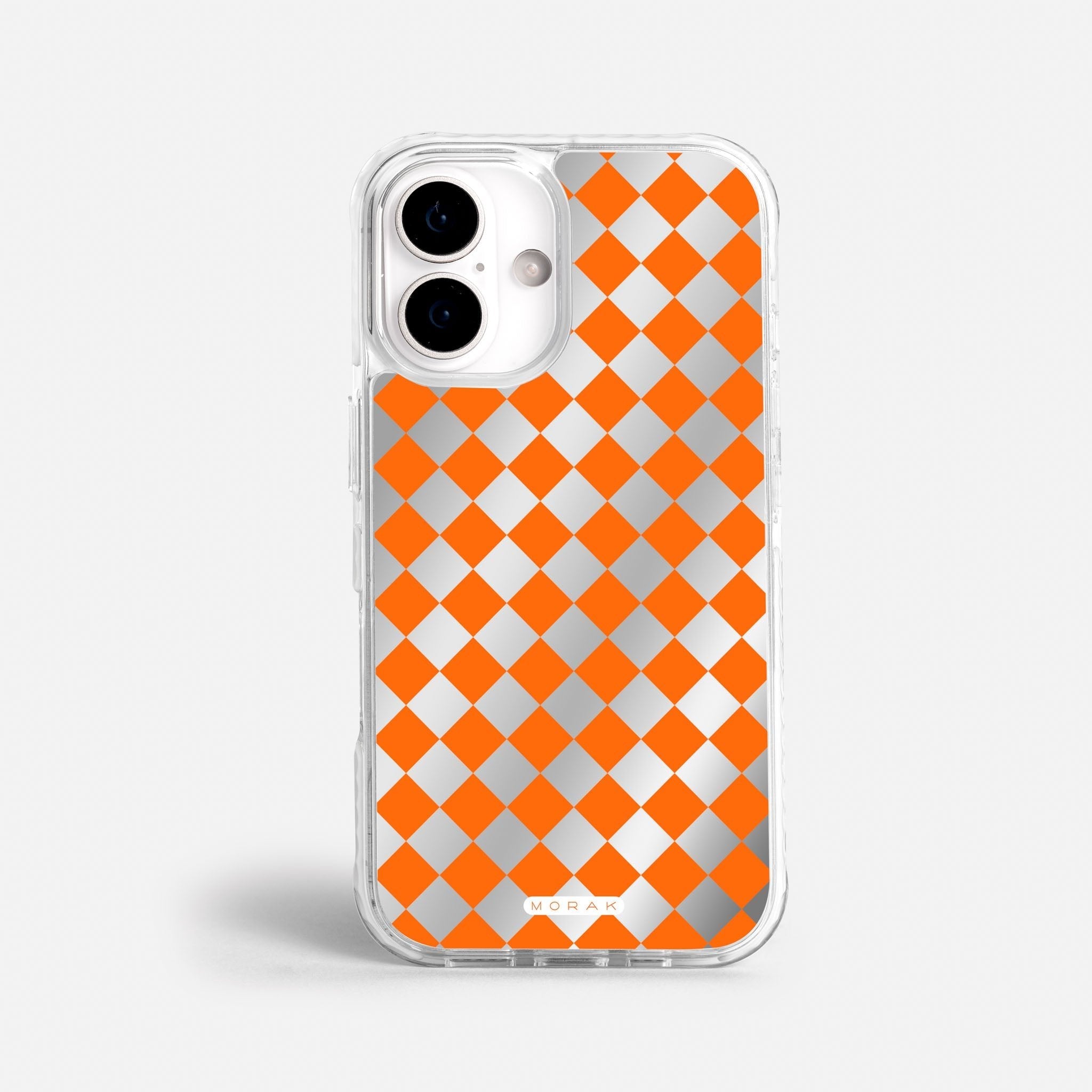 Case Diamantes Naranjas - Espejo Premium – Protección antigolpe | Diseño colombiano | Morak
