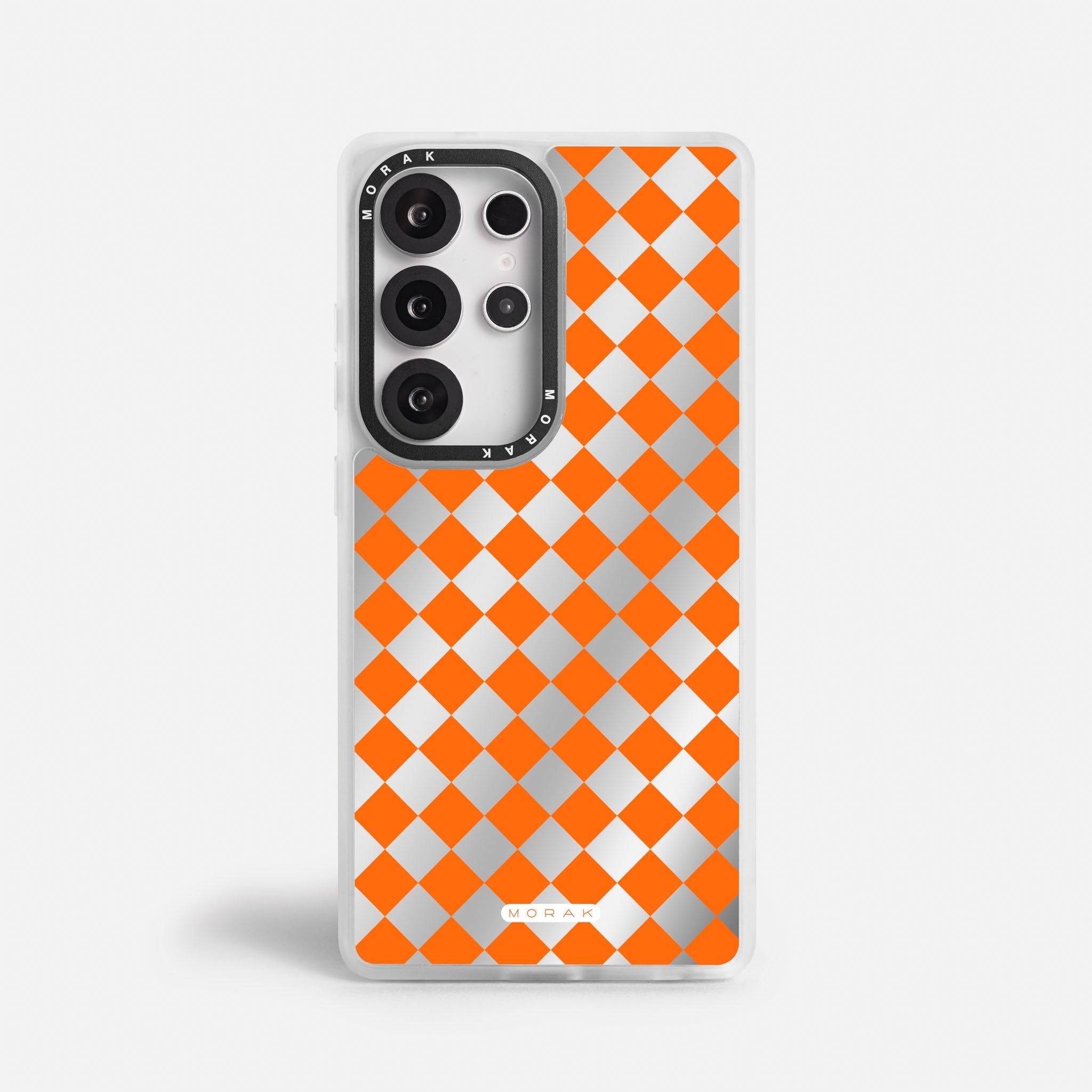Case Diamantes Naranjas - Espejo Premium – Protección antigolpe | Diseño colombiano | Morak