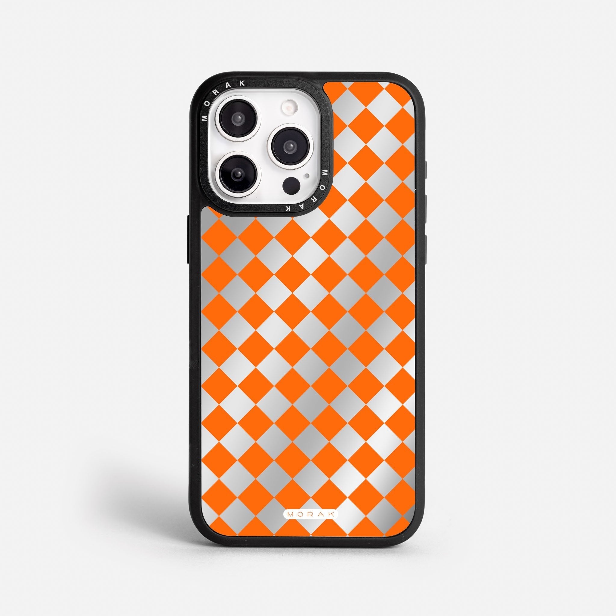 Case Diamantes Naranjas - Espejo Premium – Protección antigolpe | Diseño colombiano | Morak