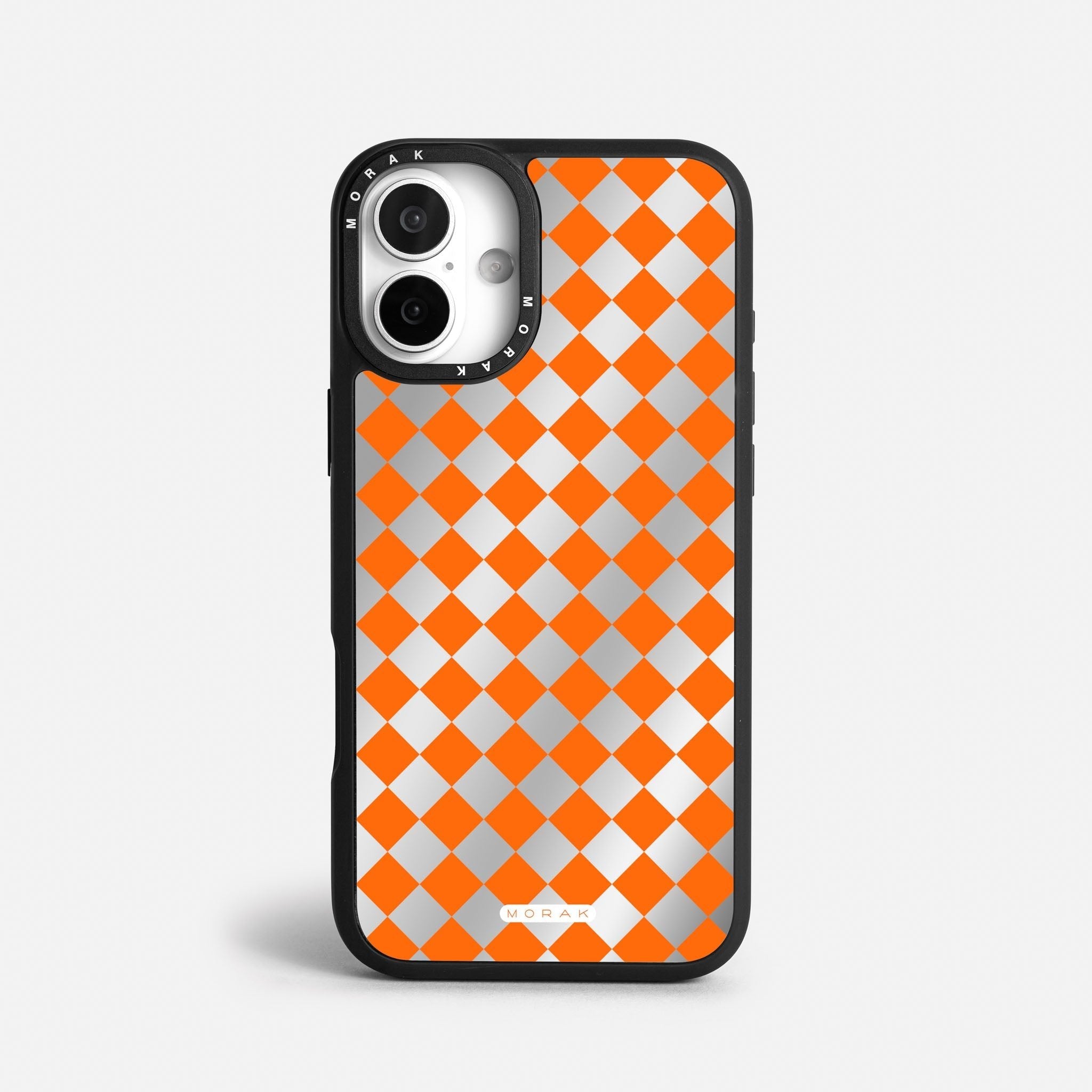 Case Diamantes Naranjas - Espejo Premium – Protección antigolpe | Diseño colombiano | Morak
