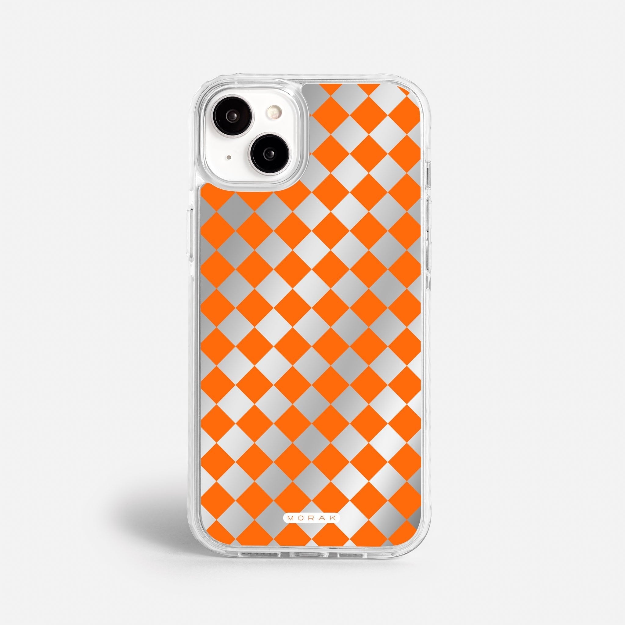Case Diamantes Naranjas - Espejo Premium – Protección antigolpe | Diseño colombiano | Morak