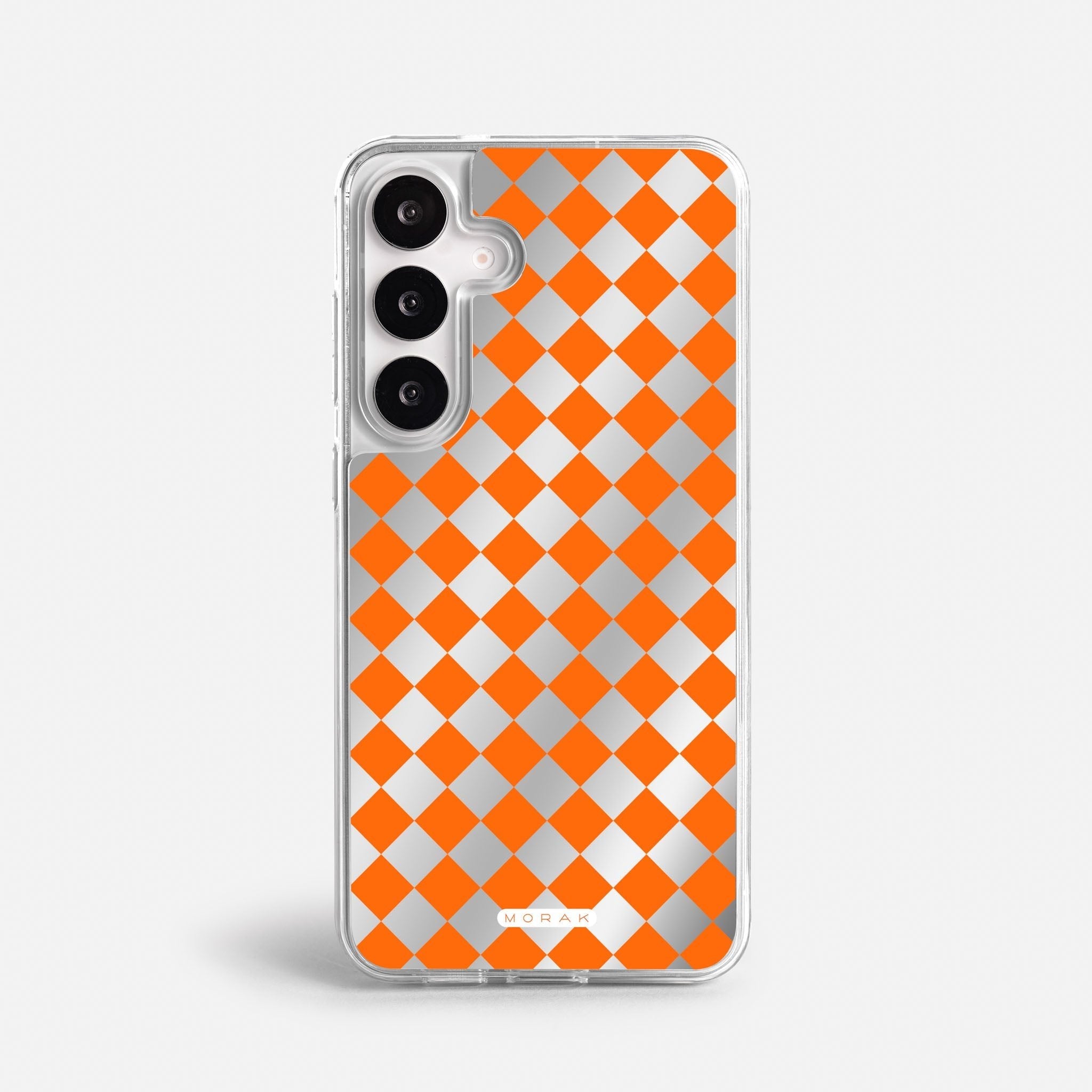 Case Diamantes Naranjas - Espejo Premium – Protección antigolpe | Diseño colombiano | Morak