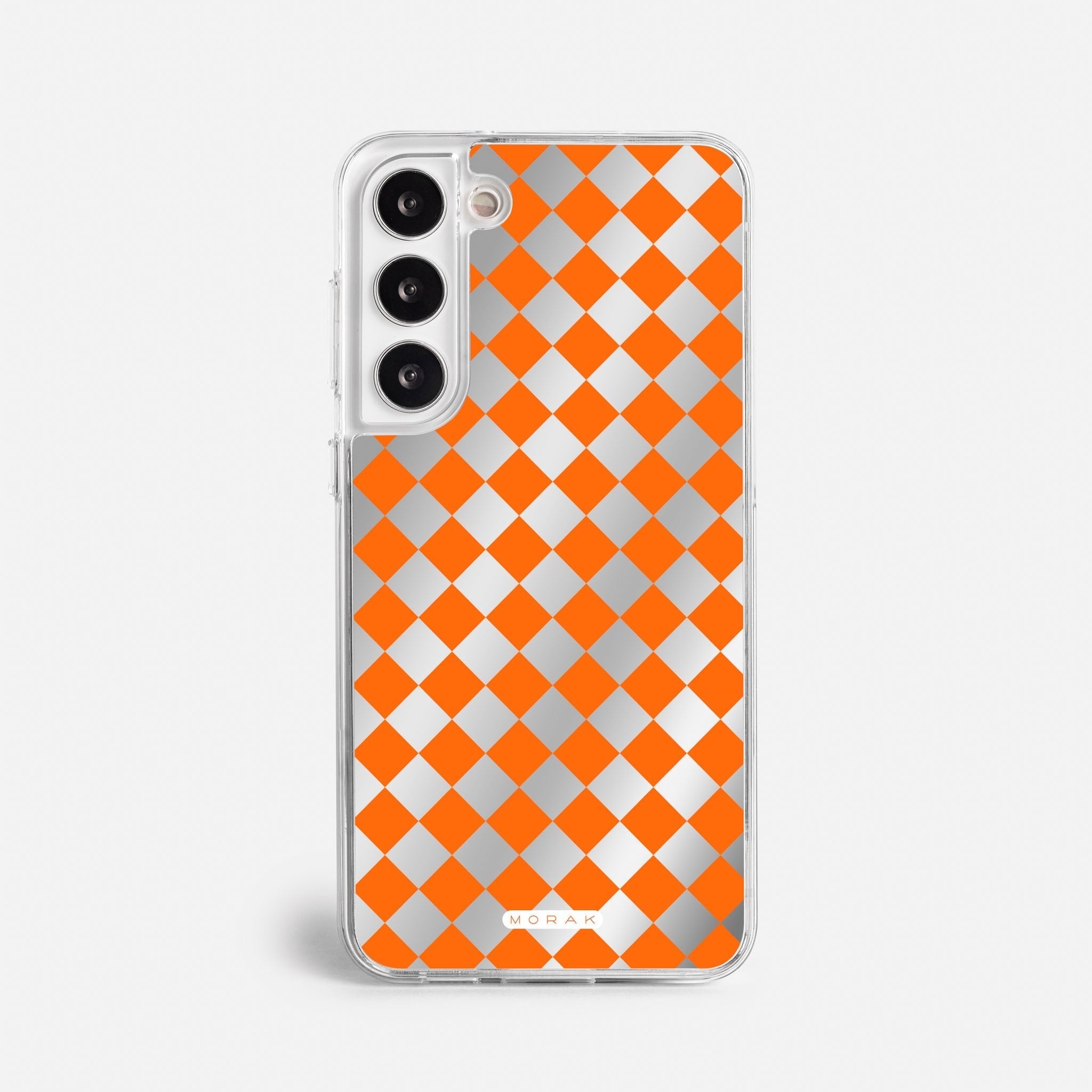 Case Diamantes Naranjas - Espejo Premium – Protección antigolpe | Diseño colombiano | Morak