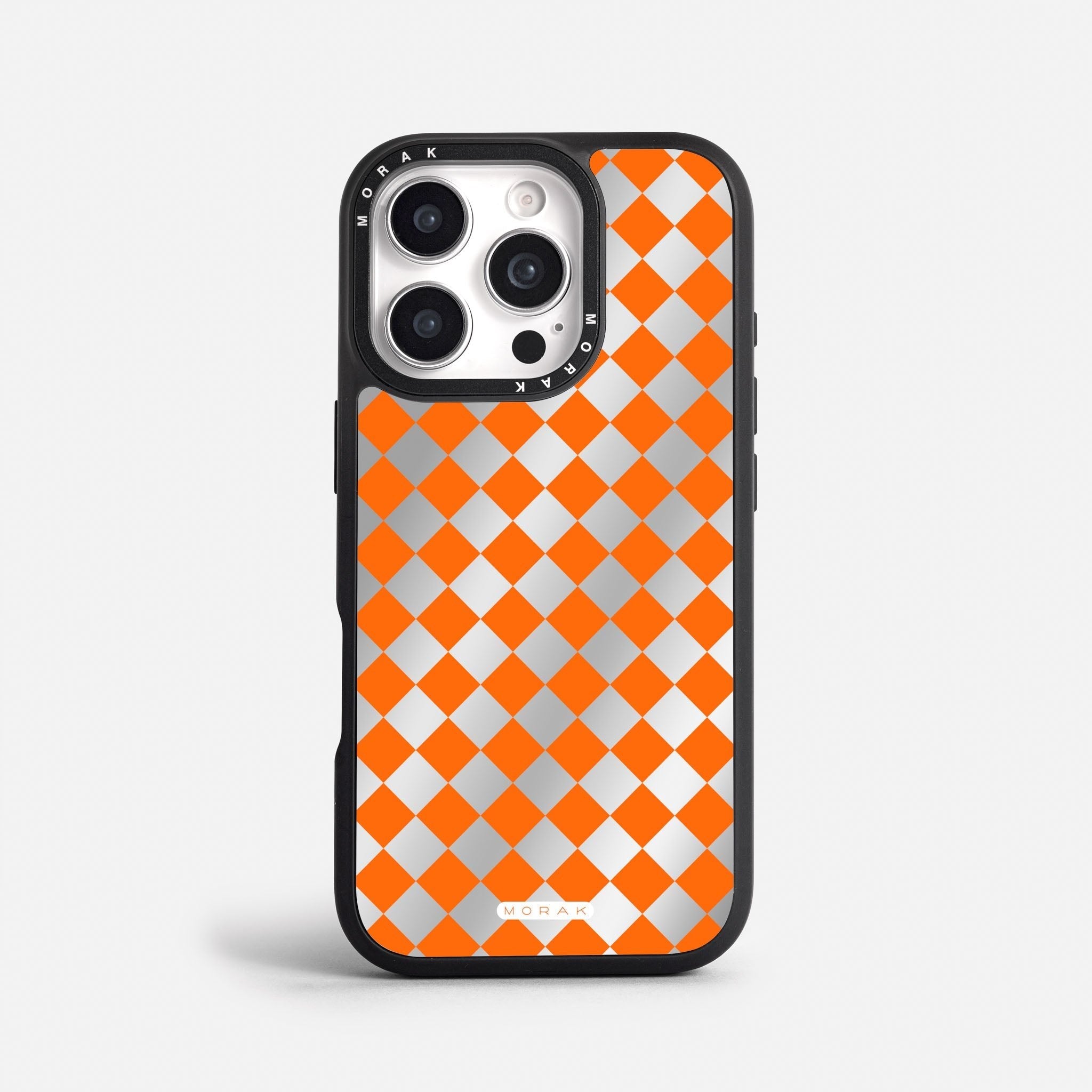 Case Diamantes Naranjas - Espejo Premium – Protección antigolpe | Diseño colombiano | Morak