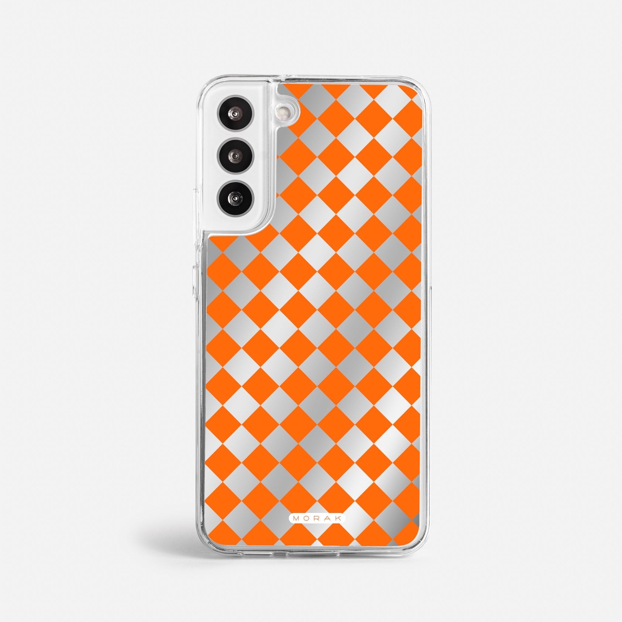 Case Diamantes Naranjas - Espejo Premium – Protección antigolpe | Diseño colombiano | Morak