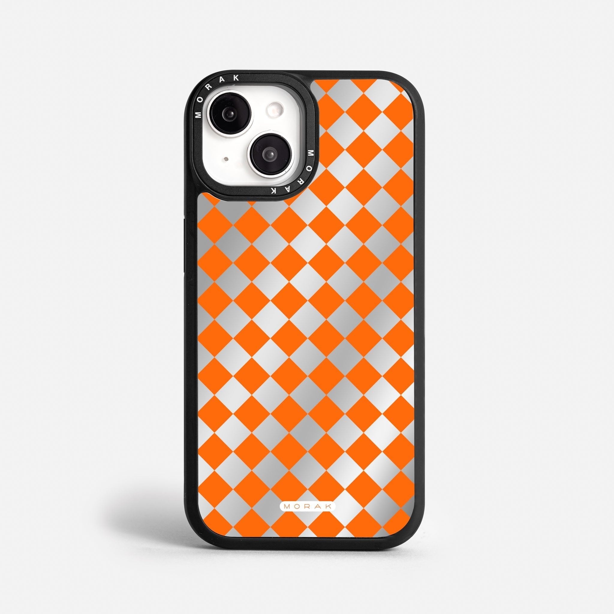 Case Diamantes Naranjas - Espejo Premium – Protección antigolpe | Diseño colombiano | Morak