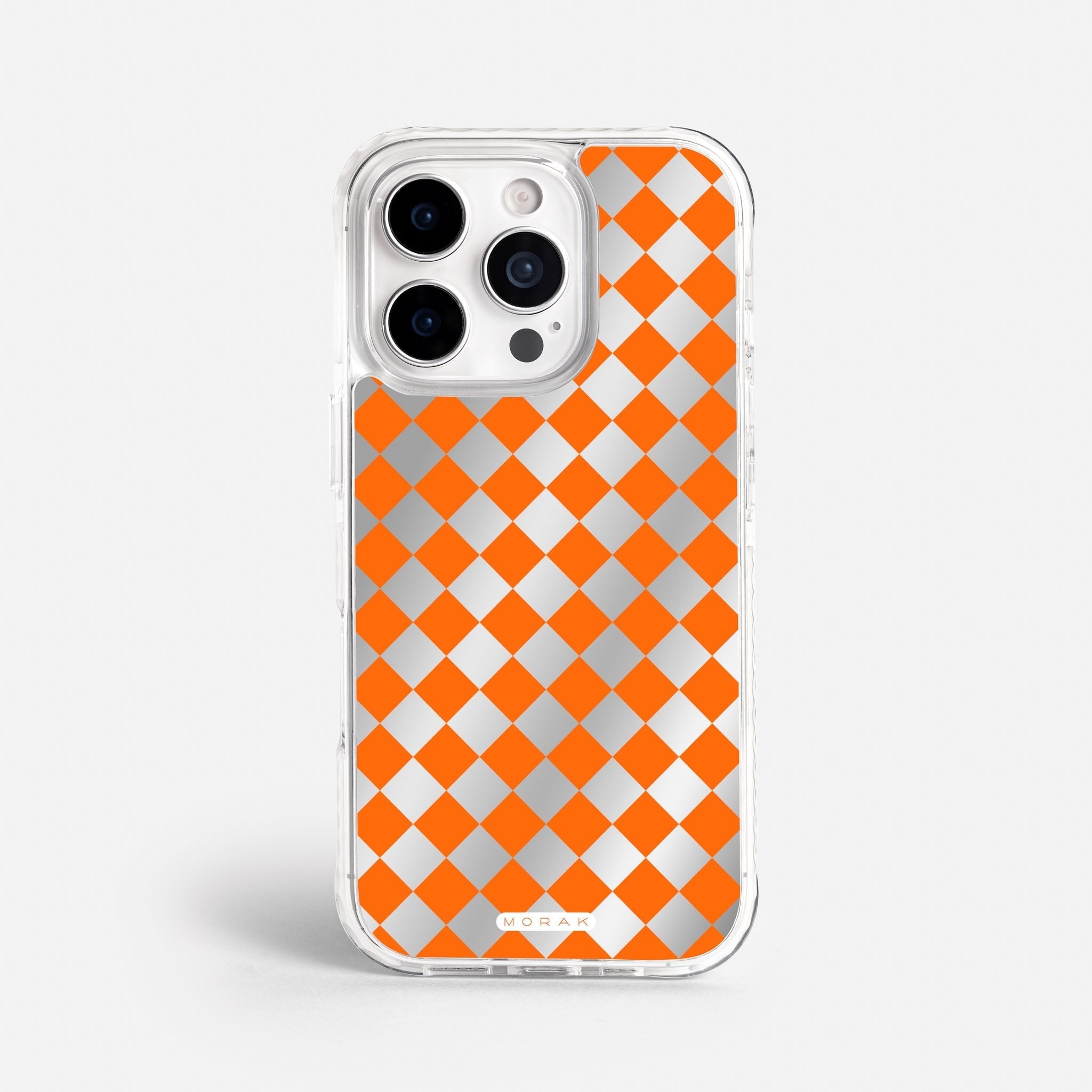 Case Diamantes Naranjas - Espejo Premium – Protección antigolpe | Diseño colombiano | Morak