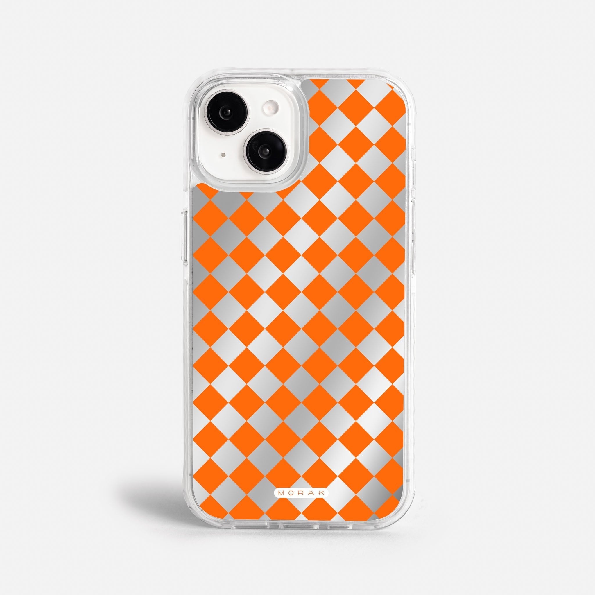 Case Diamantes Naranjas - Espejo Premium – Protección antigolpe | Diseño colombiano | Morak