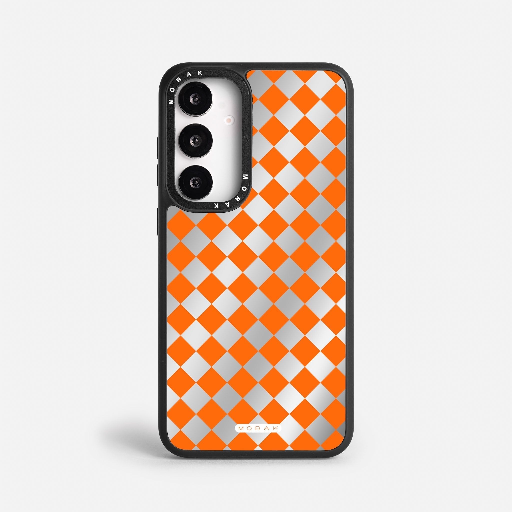 Case Diamantes Naranjas - Espejo Premium – Protección antigolpe | Diseño colombiano | Morak