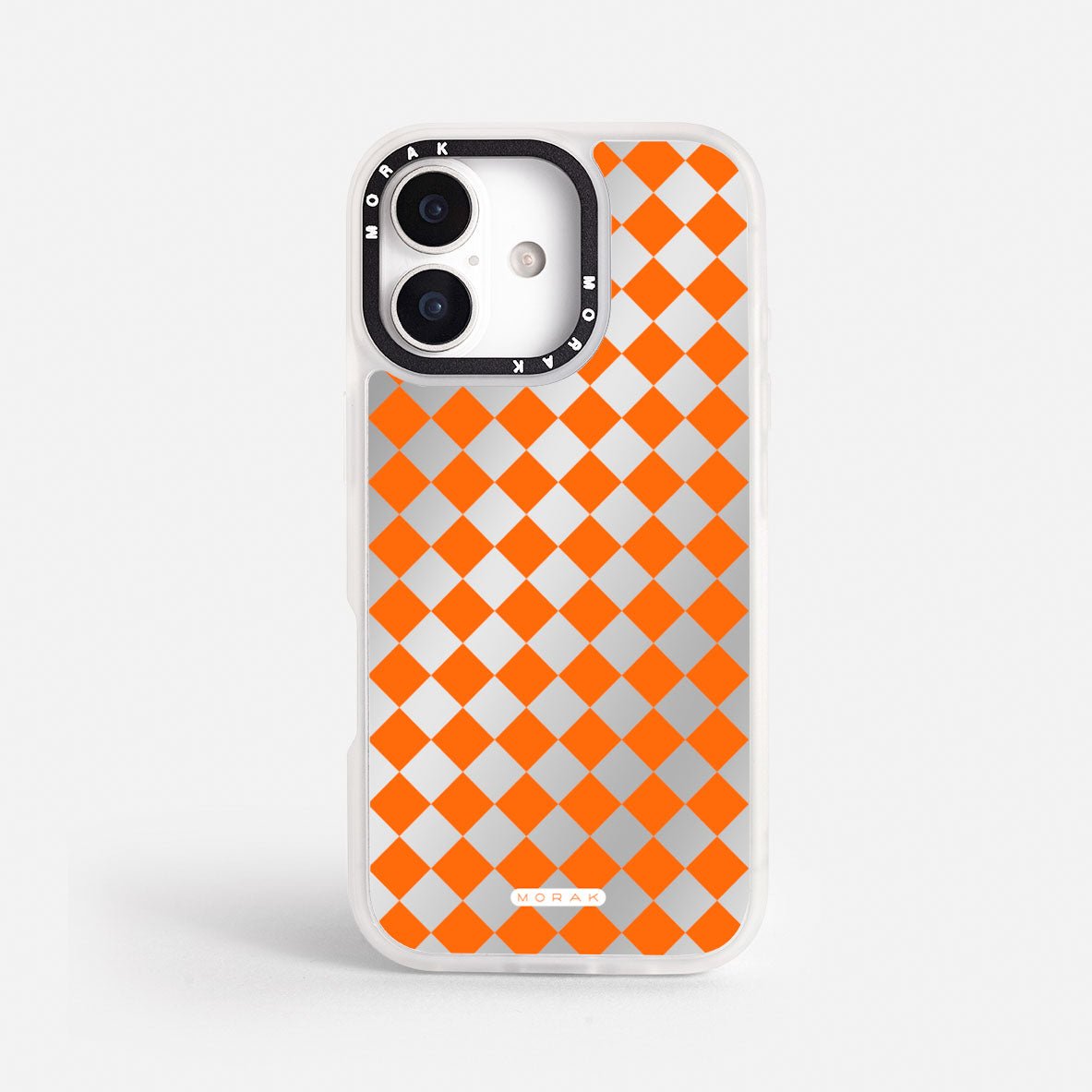 Case Diamantes Naranjas - Espejo Premium – Protección antigolpe | Diseño colombiano | Morak