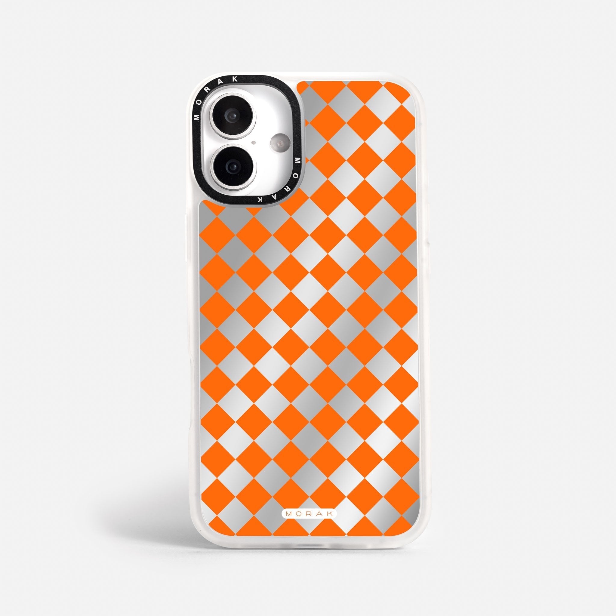Case Diamantes Naranjas - Espejo Premium – Protección antigolpe | Diseño colombiano | Morak