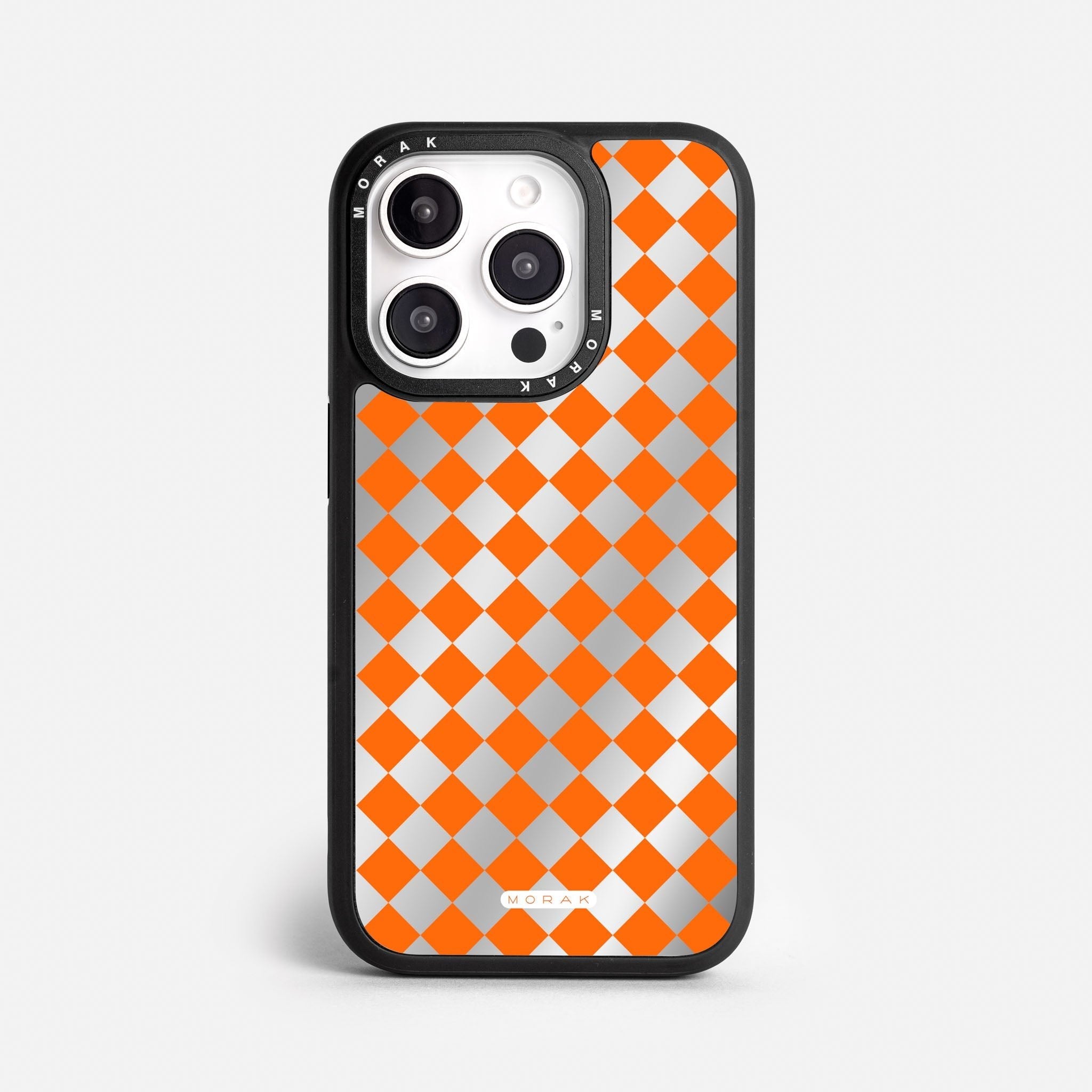 Case Diamantes Naranjas - Espejo Premium – Protección antigolpe | Diseño colombiano | Morak