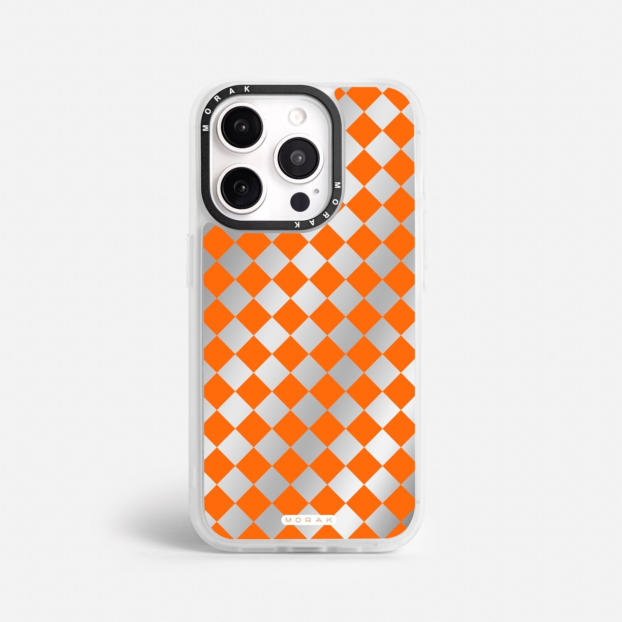 Case Diamantes Naranjas - Espejo Premium – Protección antigolpe | Diseño colombiano | Morak