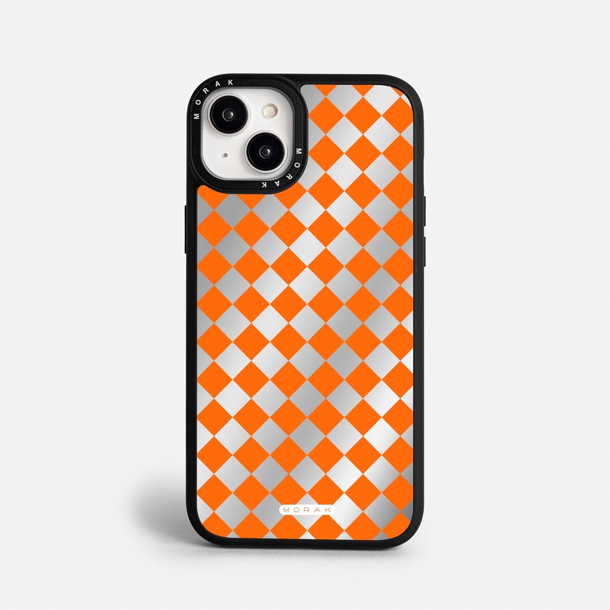 Case Diamantes Naranjas - Espejo Premium – Protección antigolpe | Diseño colombiano | Morak