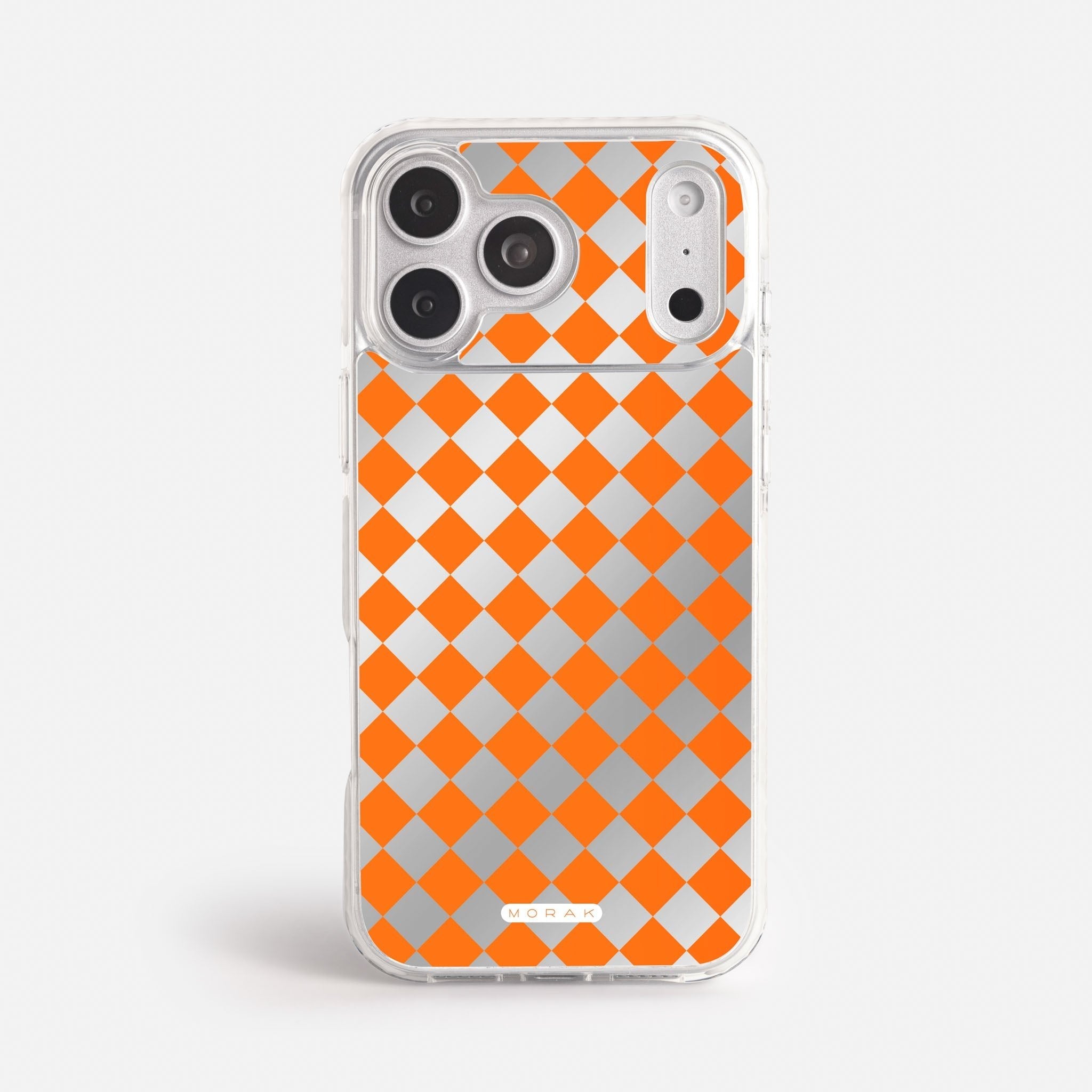 Case Diamantes Naranjas - Espejo Premium – Protección antigolpe | Diseño colombiano | Morak
