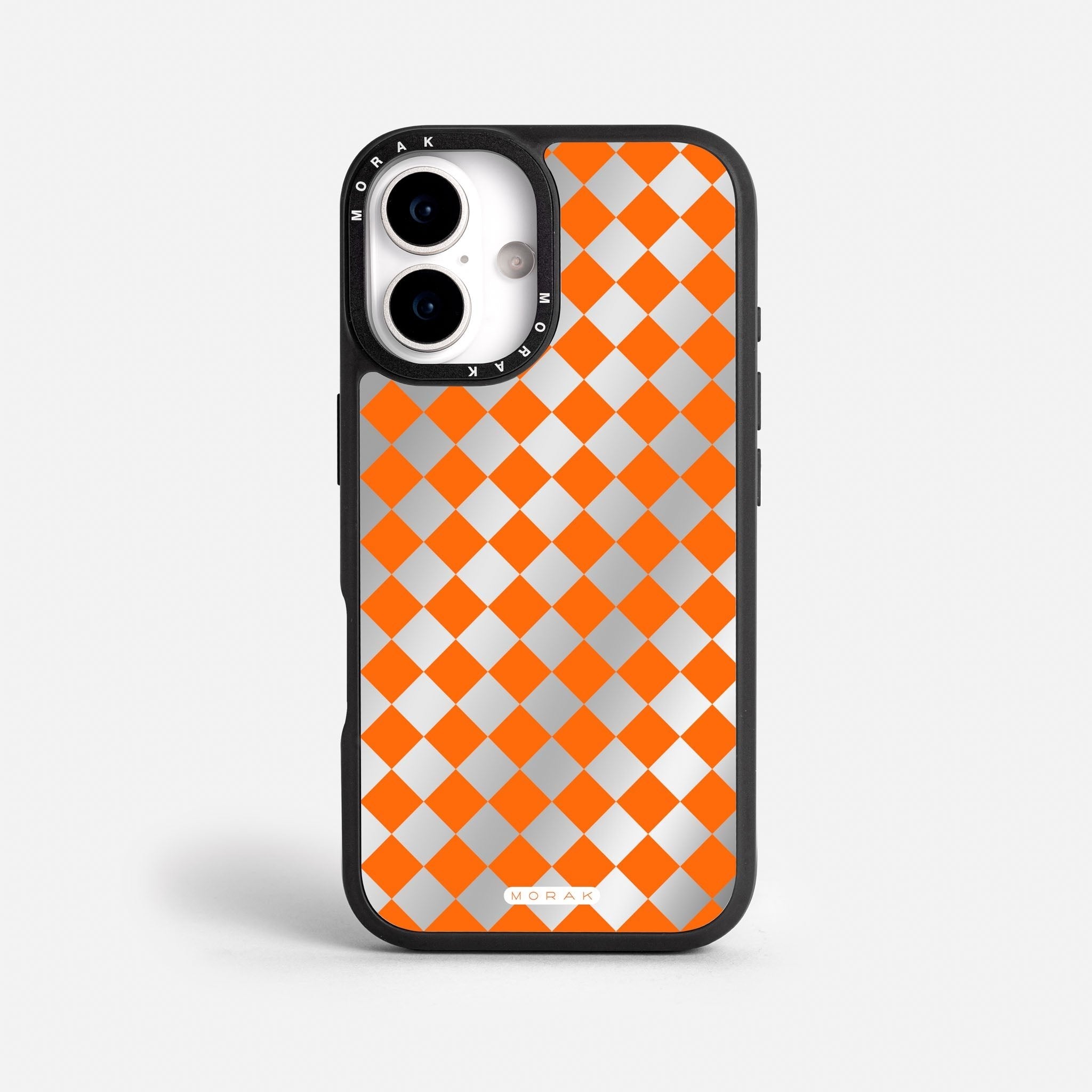 Case Diamantes Naranjas - Espejo Premium – Protección antigolpe | Diseño colombiano | Morak