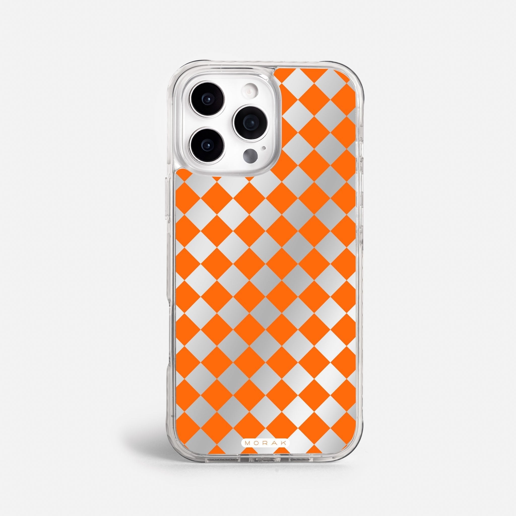 Case Diamantes Naranjas - Espejo Premium – Protección antigolpe | Diseño colombiano | Morak
