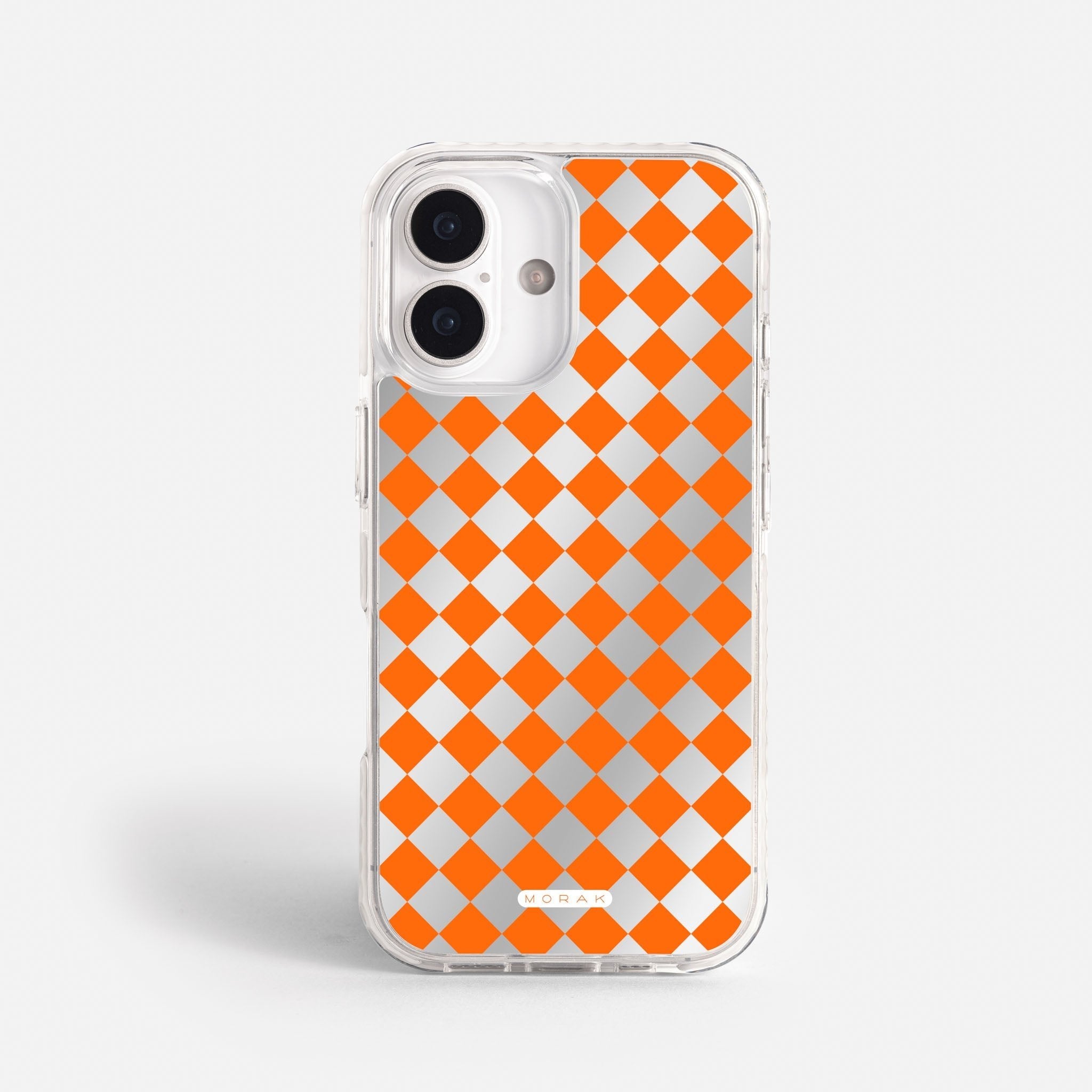 Case Diamantes Naranjas - Espejo Premium – Protección antigolpe | Diseño colombiano | Morak