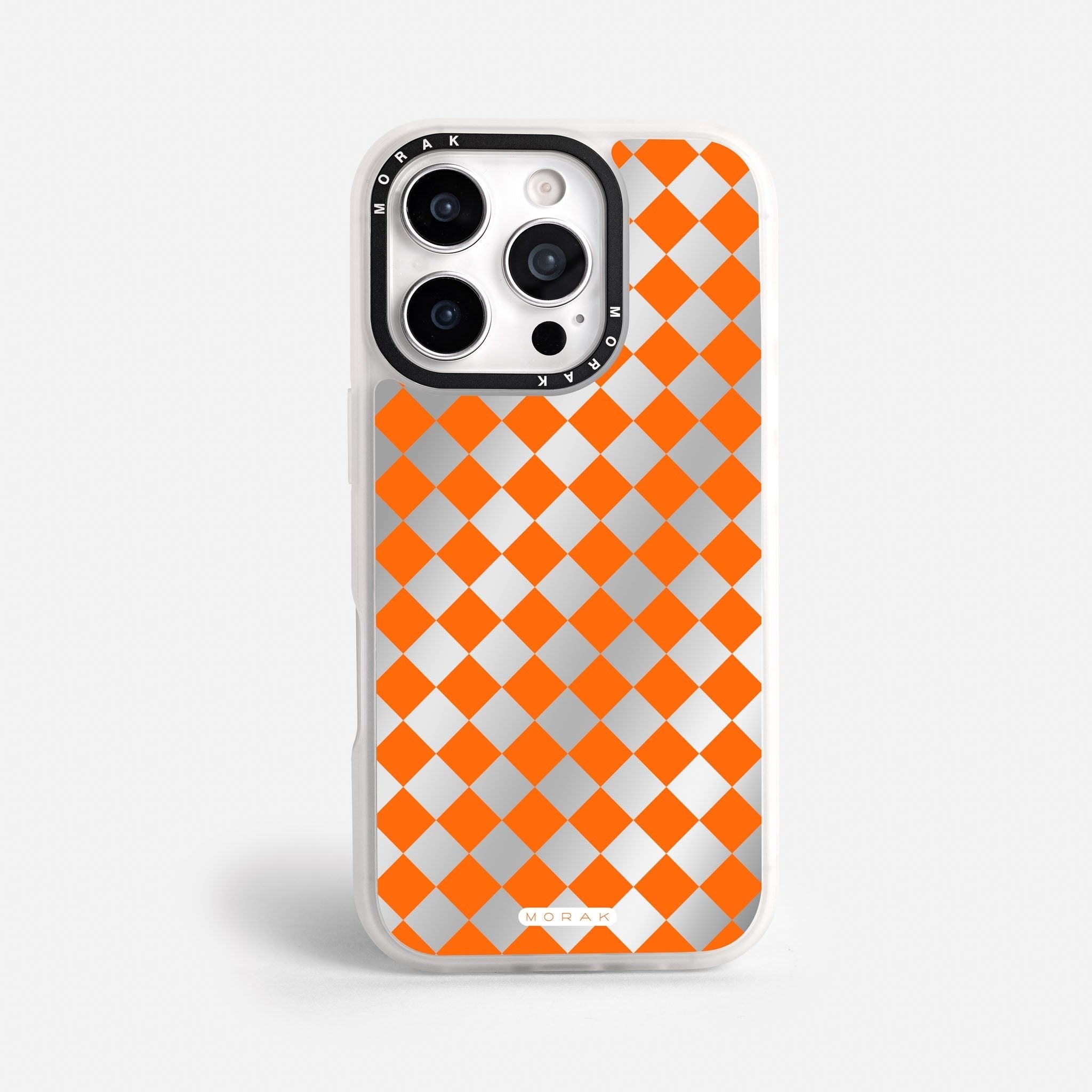 Case Diamantes Naranjas - Espejo Premium – Protección antigolpe | Diseño colombiano | Morak