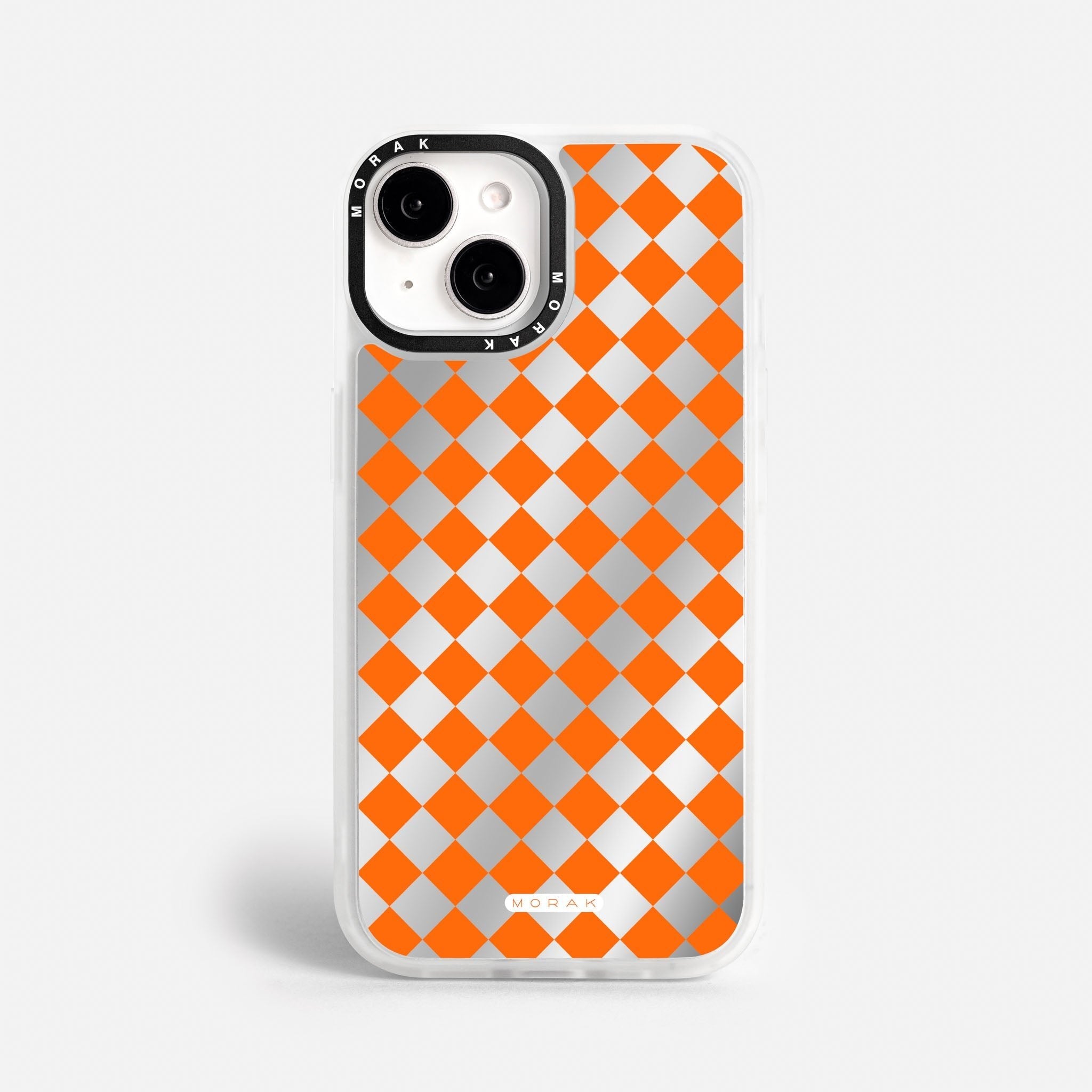 Case Diamantes Naranjas - Espejo Premium – Protección antigolpe | Diseño colombiano | Morak