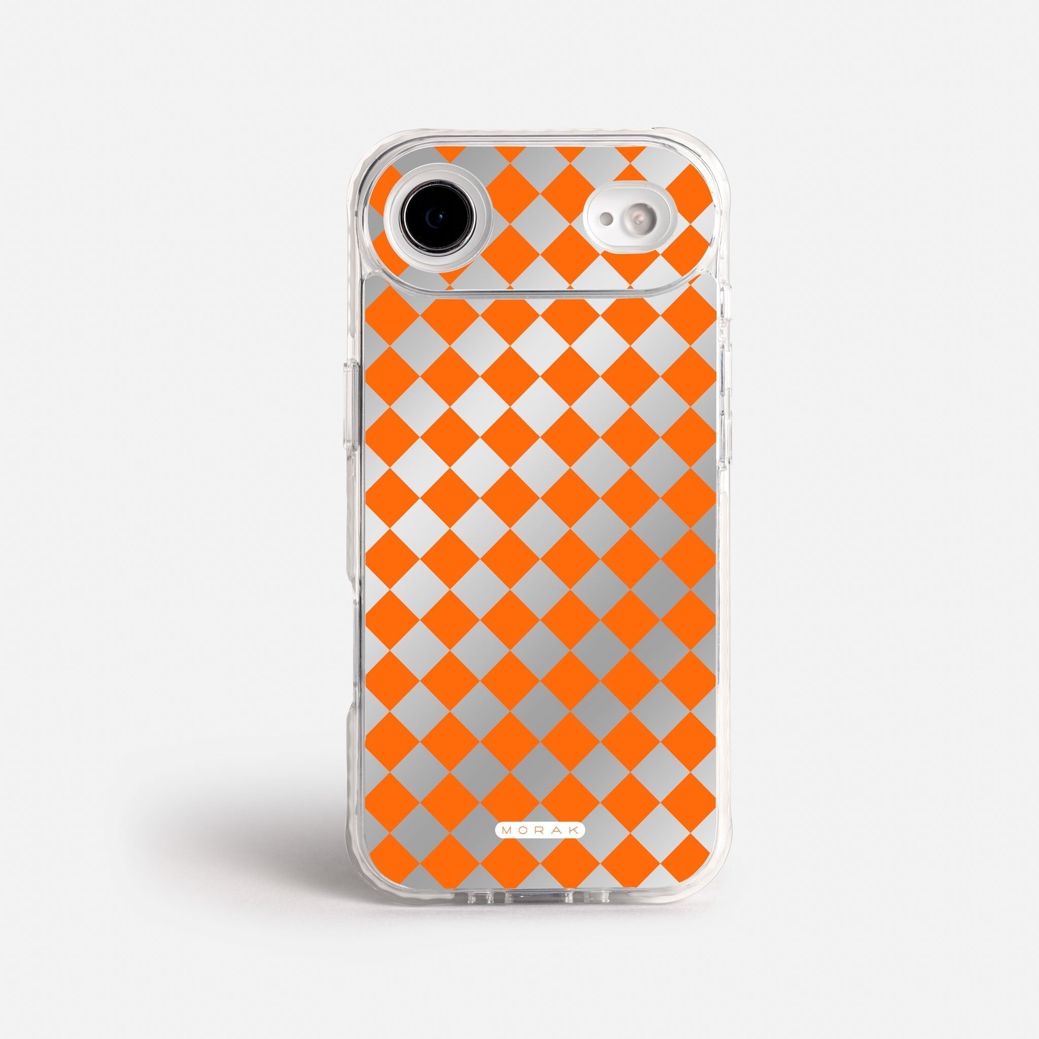 Case Diamantes Naranjas - Espejo Premium – Protección antigolpe | Diseño colombiano | Morak