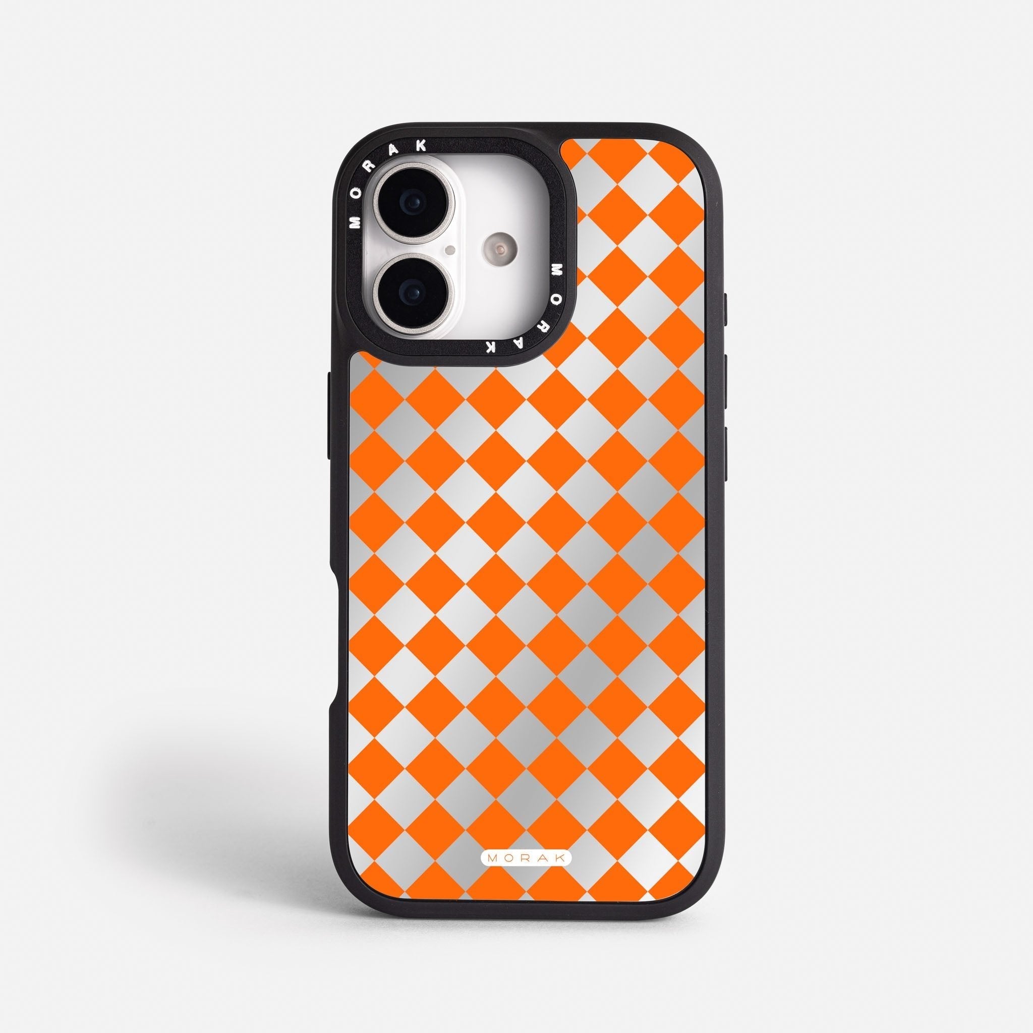 Case Diamantes Naranjas - Espejo Premium – Protección antigolpe | Diseño colombiano | Morak