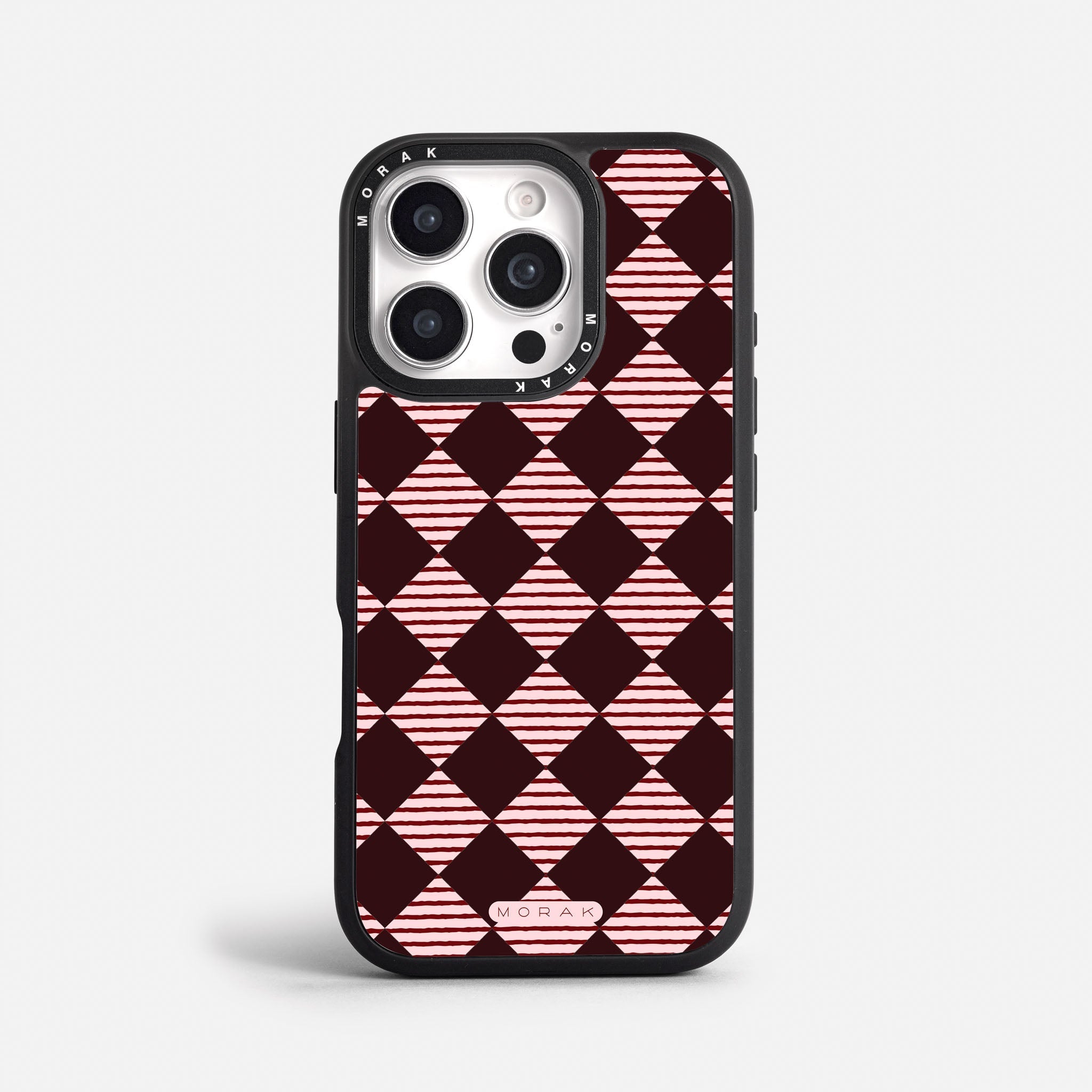 Case Diamantes vino tinto - Blanco Premium – Protección antigolpe | Diseño colombiano | Morak