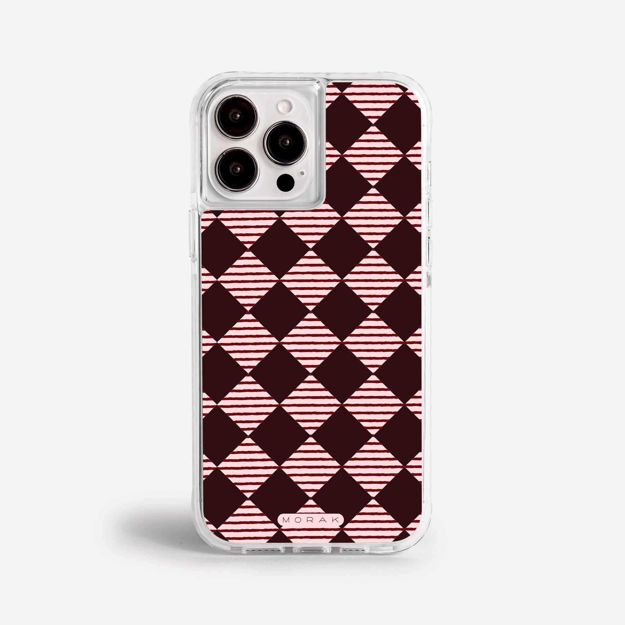 Case Diamantes vino tinto - Blanco Premium – Protección antigolpe | Diseño colombiano | Morak