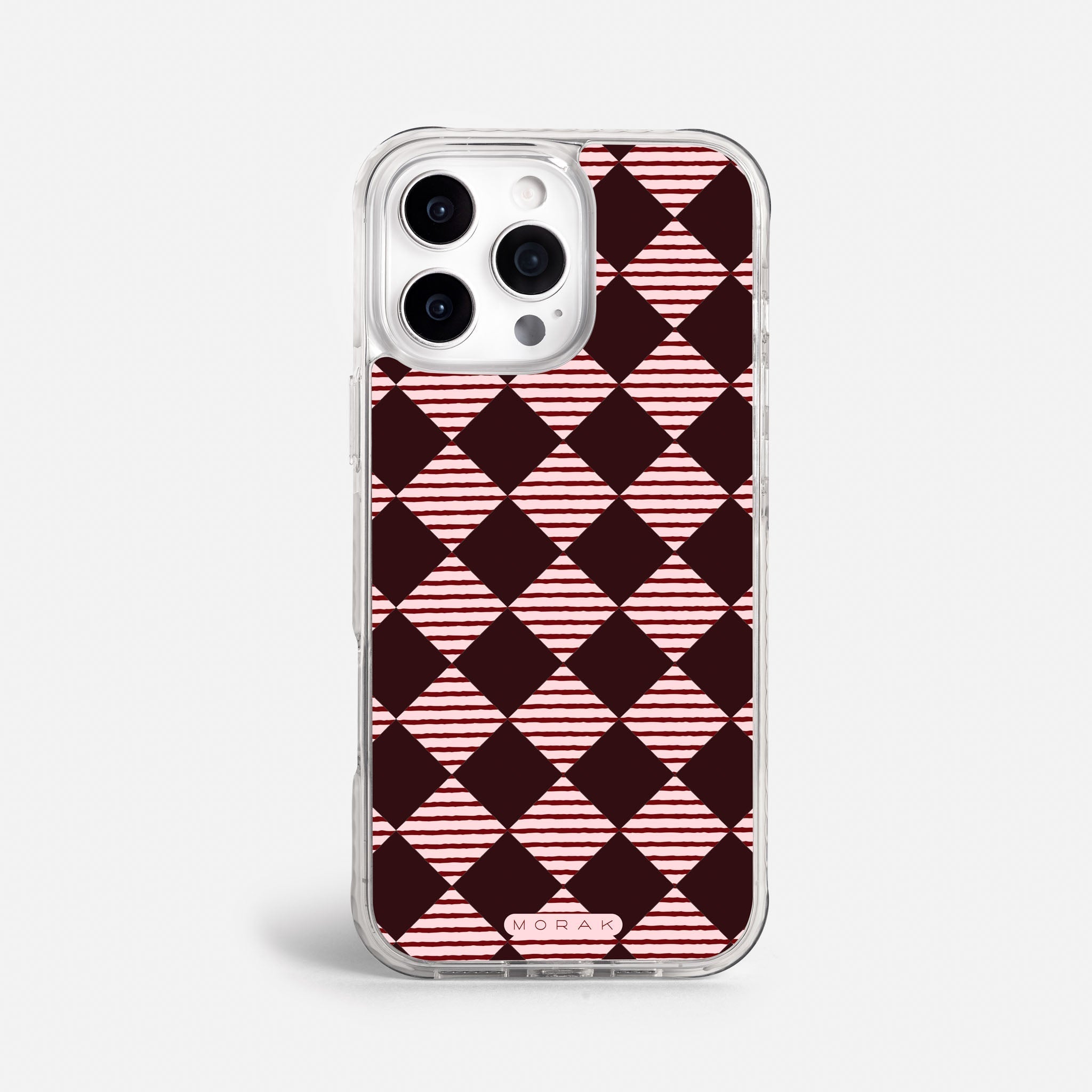 Case Diamantes vino tinto - Blanco Premium – Protección antigolpe | Diseño colombiano | Morak