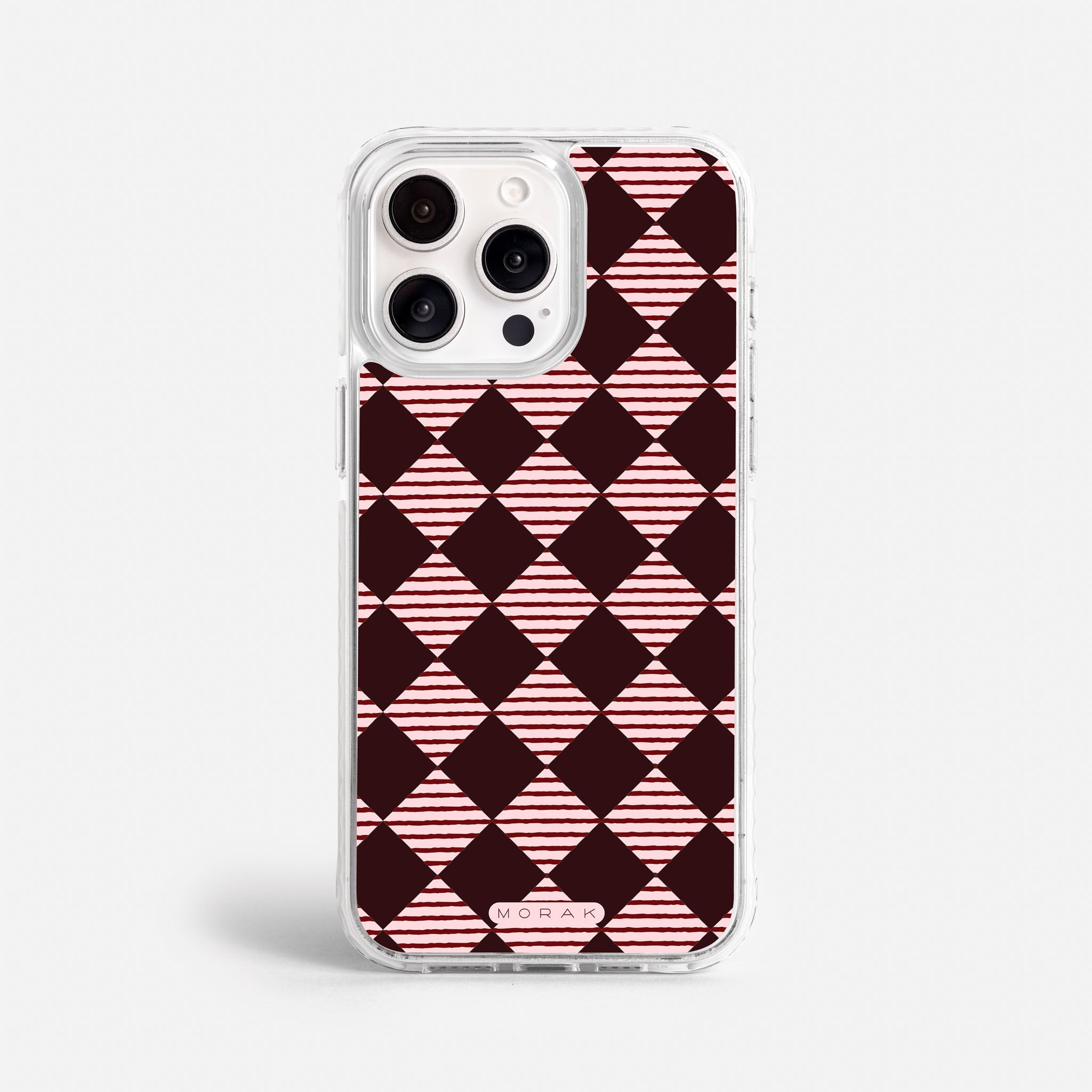 Case Diamantes vino tinto - Blanco Premium – Protección antigolpe | Diseño colombiano | Morak