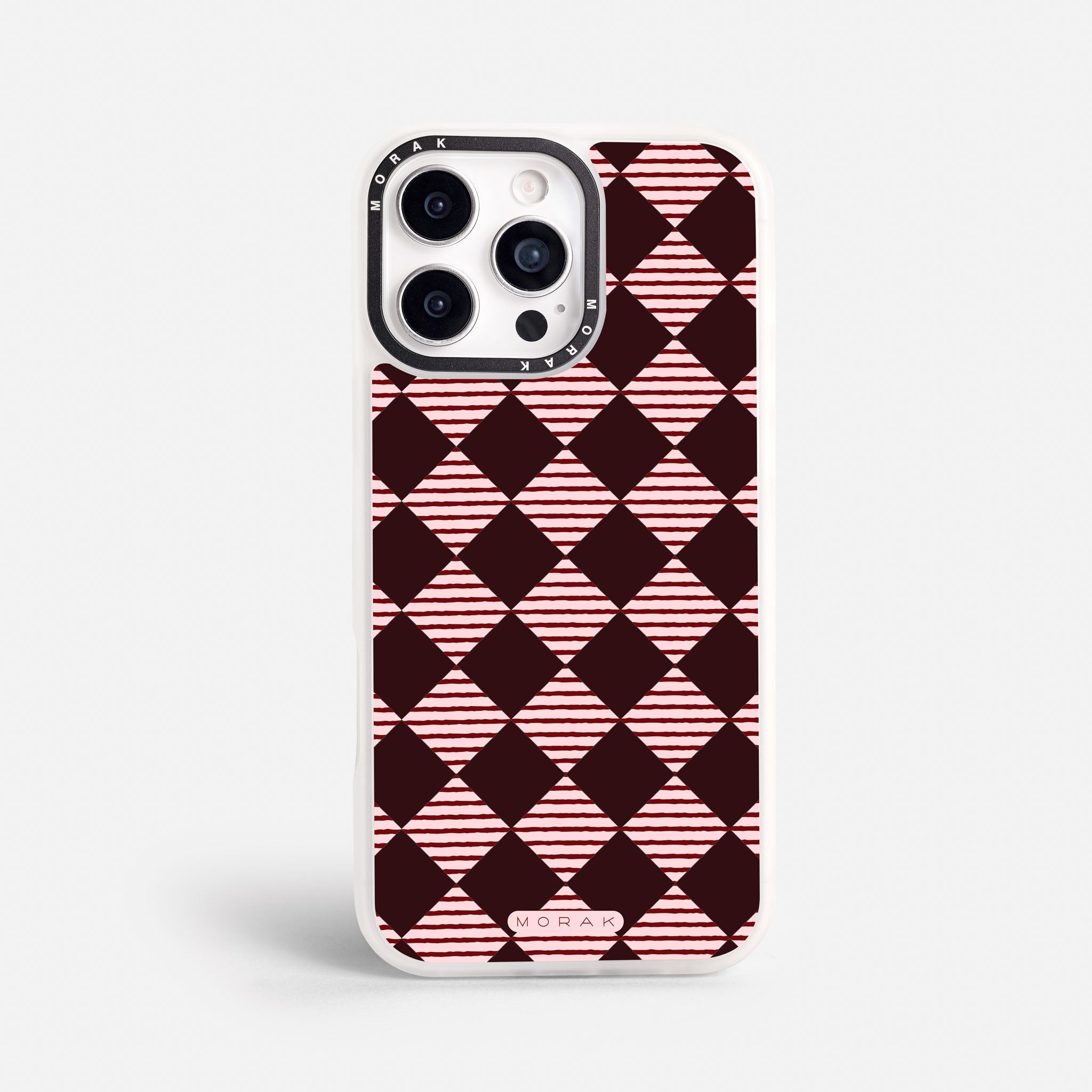 Case Diamantes vino tinto - Blanco Premium – Protección antigolpe | Diseño colombiano | Morak