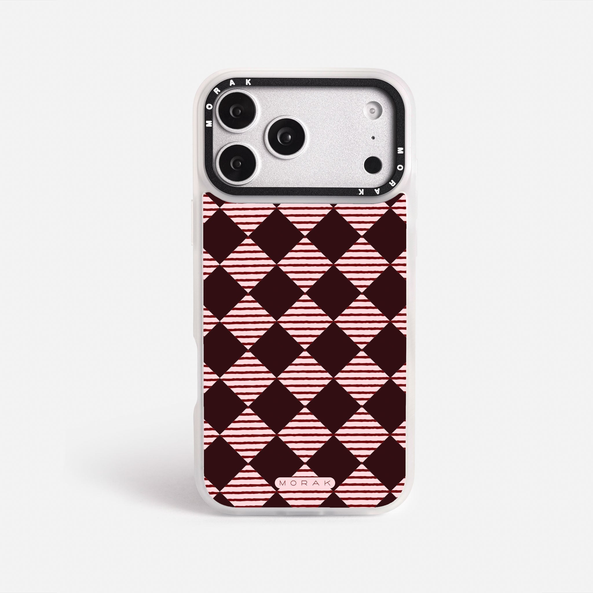Case Diamantes vino tinto - Blanco Premium – Protección antigolpe | Diseño colombiano | Morak